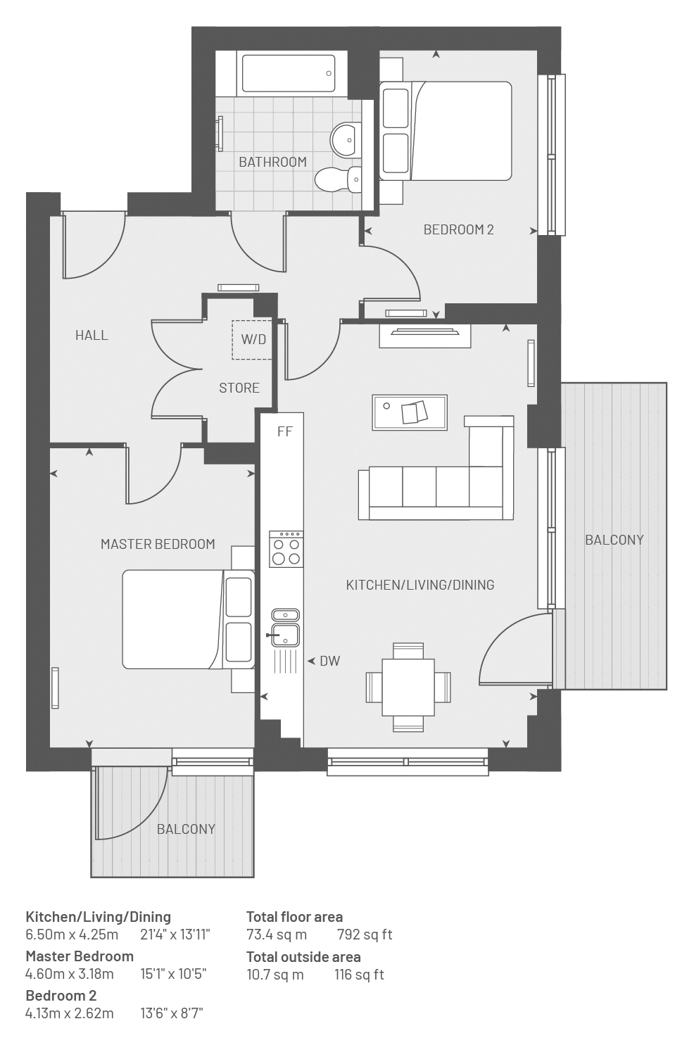 The Cypress 0103, High Street>, Southall floorplan