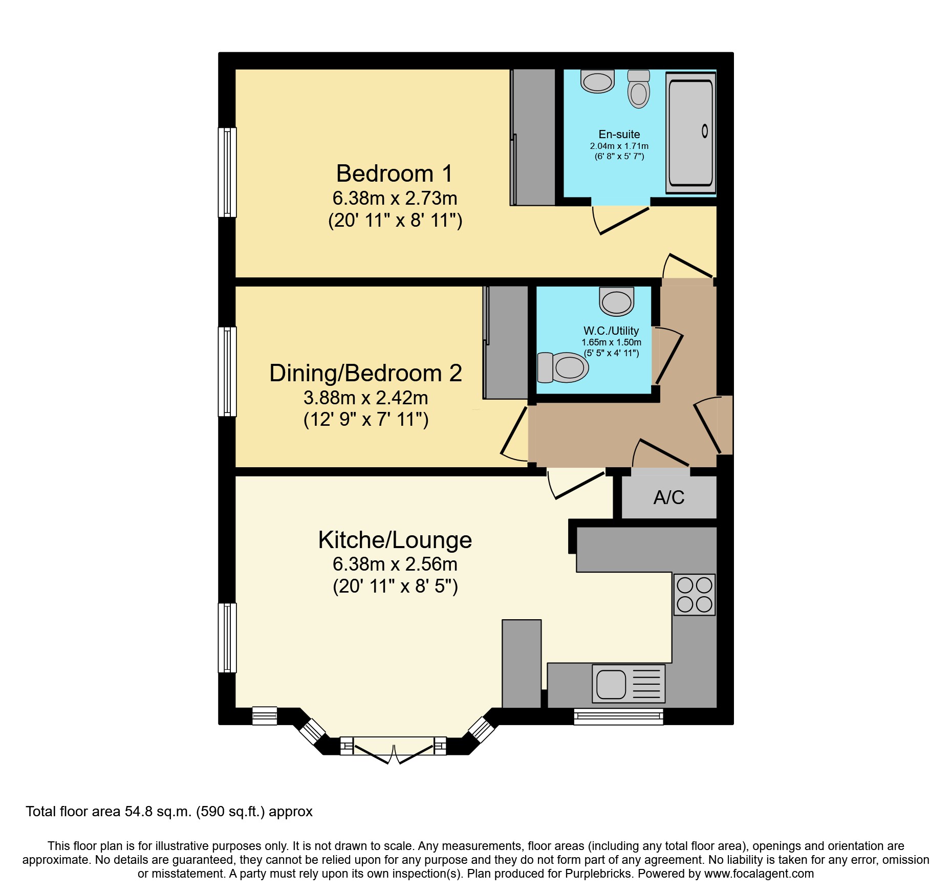 Flat 7/Briary Court, Egypt Esplanade, Cowes floorplan