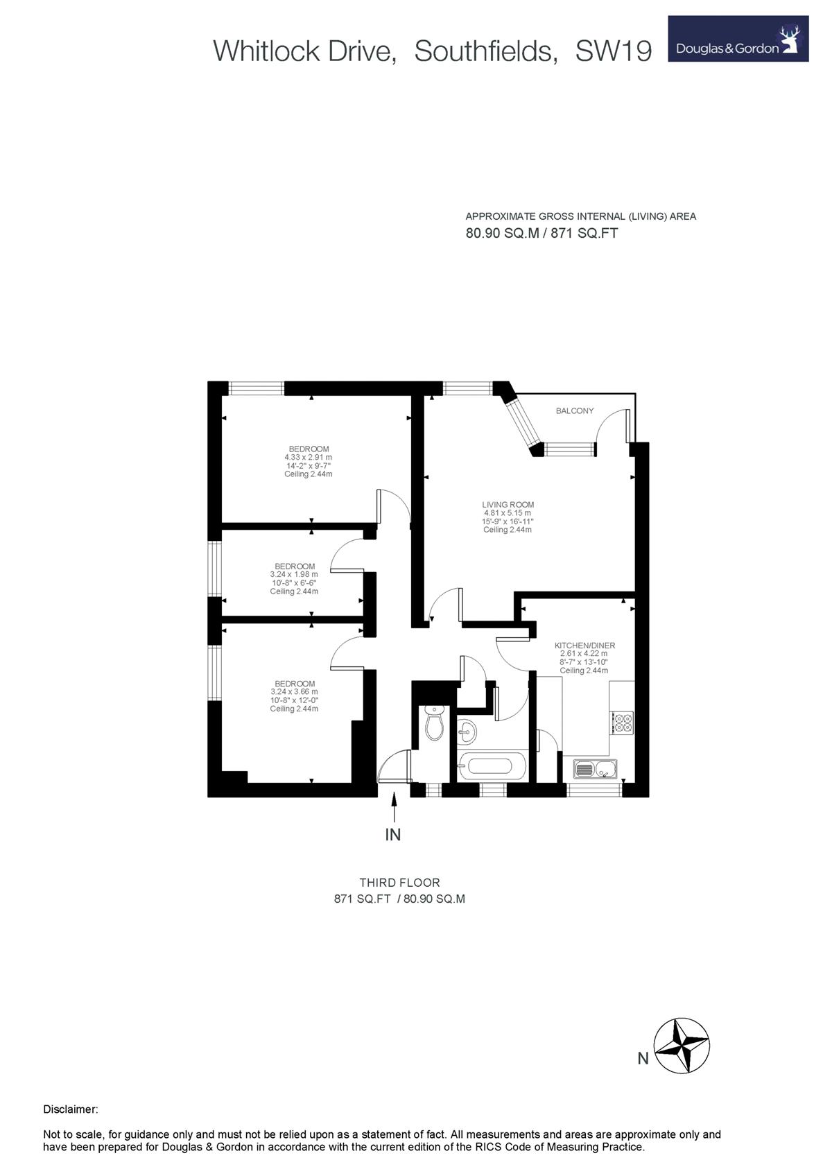 3 Bedrooms Flat for sale in Whitlock Drive, London SW19