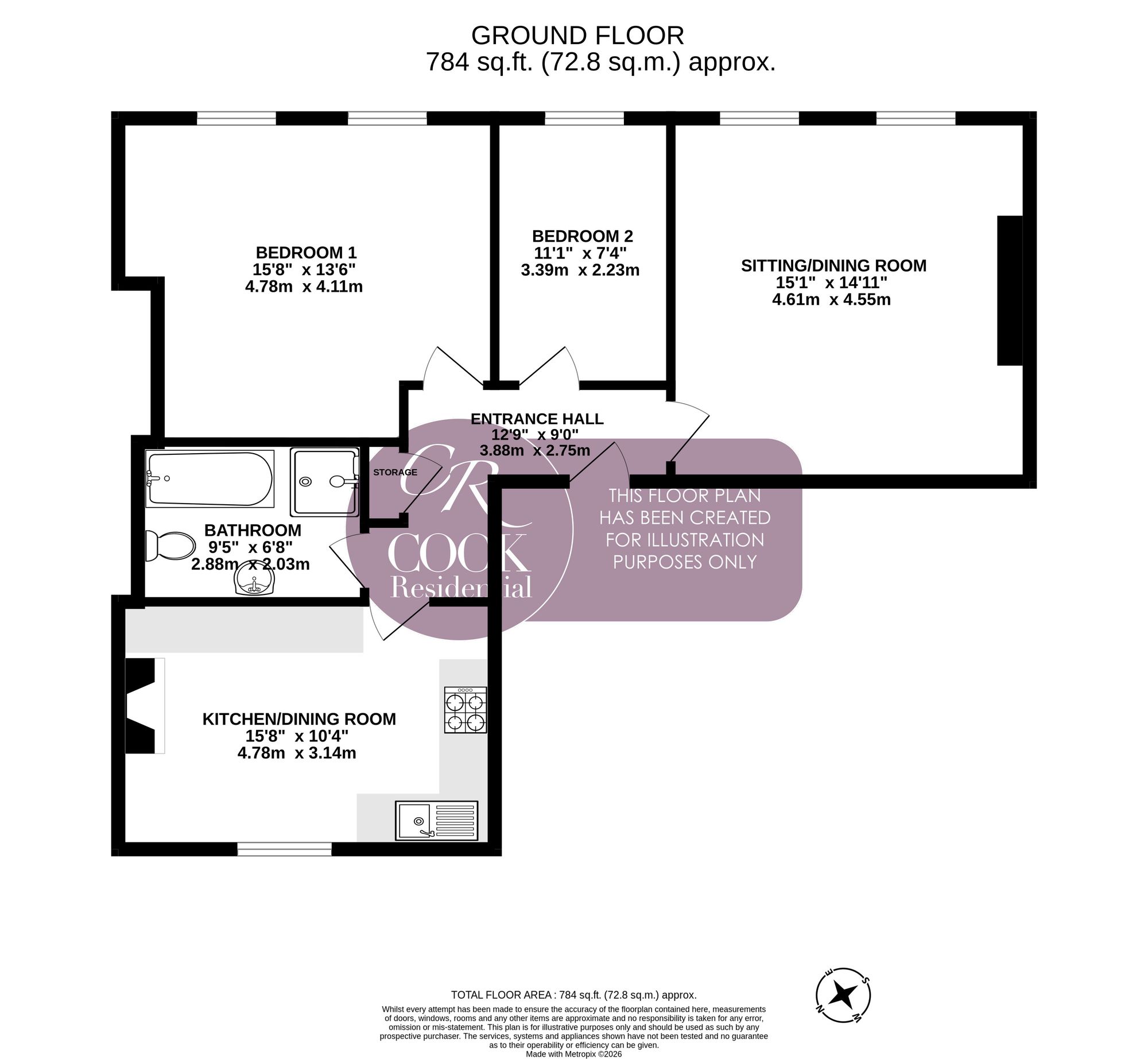 Flat 3, Ellenborough House Clarence Road, Cheltenham floorplan