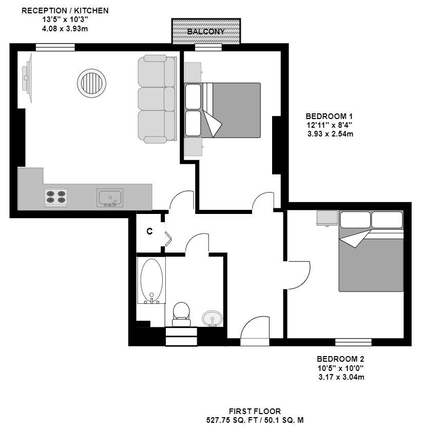 7 Brownlow House, George Row, London floorplan