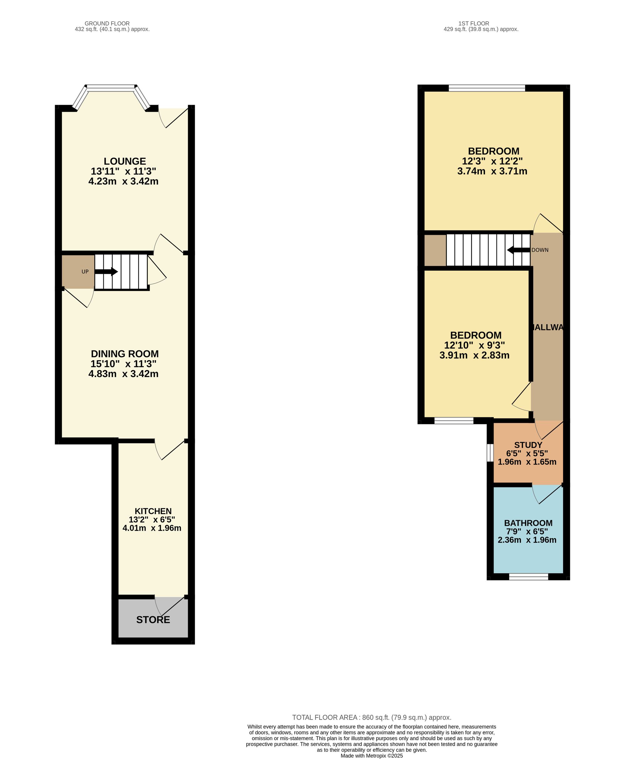 13 Paddock Street, Wigston floorplan