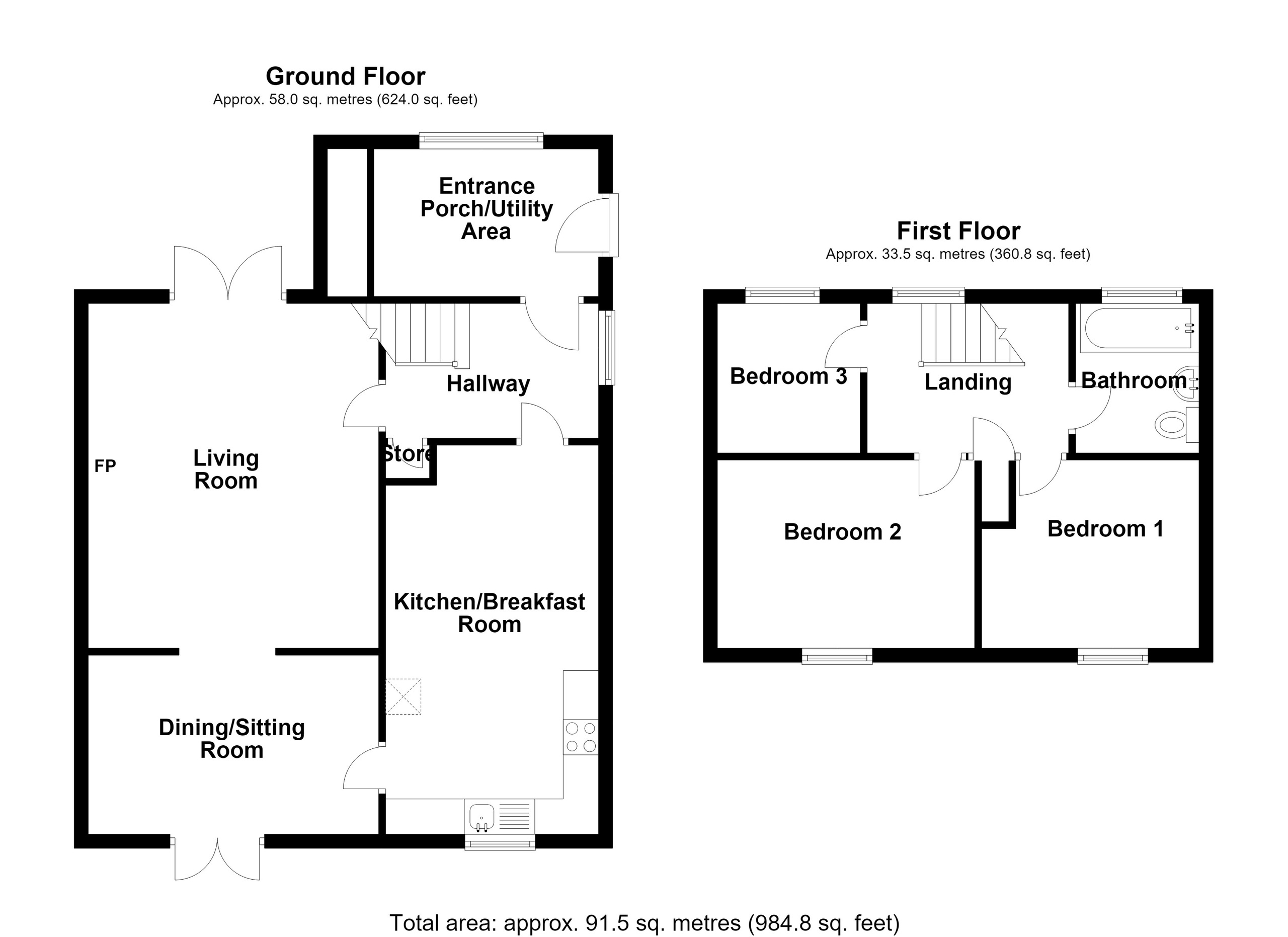 61 Brecon Rise, Merthyr Tydfil floorplan