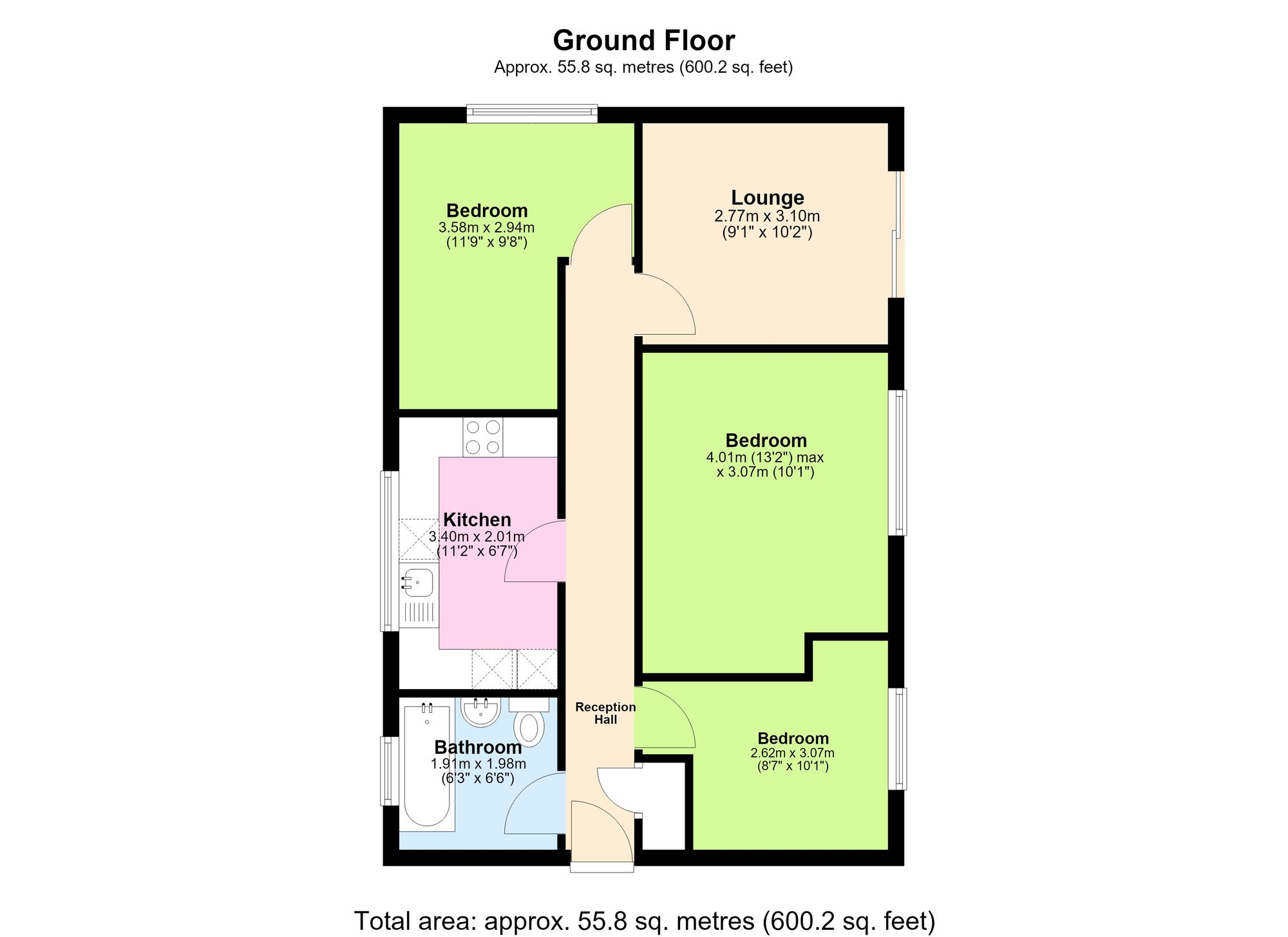 3 Wesley Court Wesley Close, Torquay floorplan