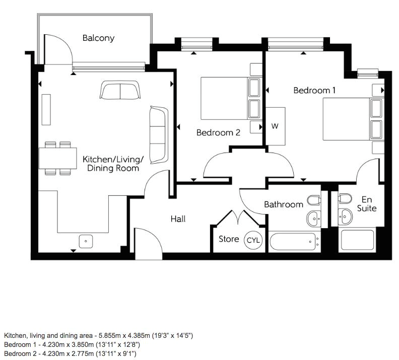 2 Bedrooms Flat to rent in Holmesley Road, Borehamwood, Herts. WD6