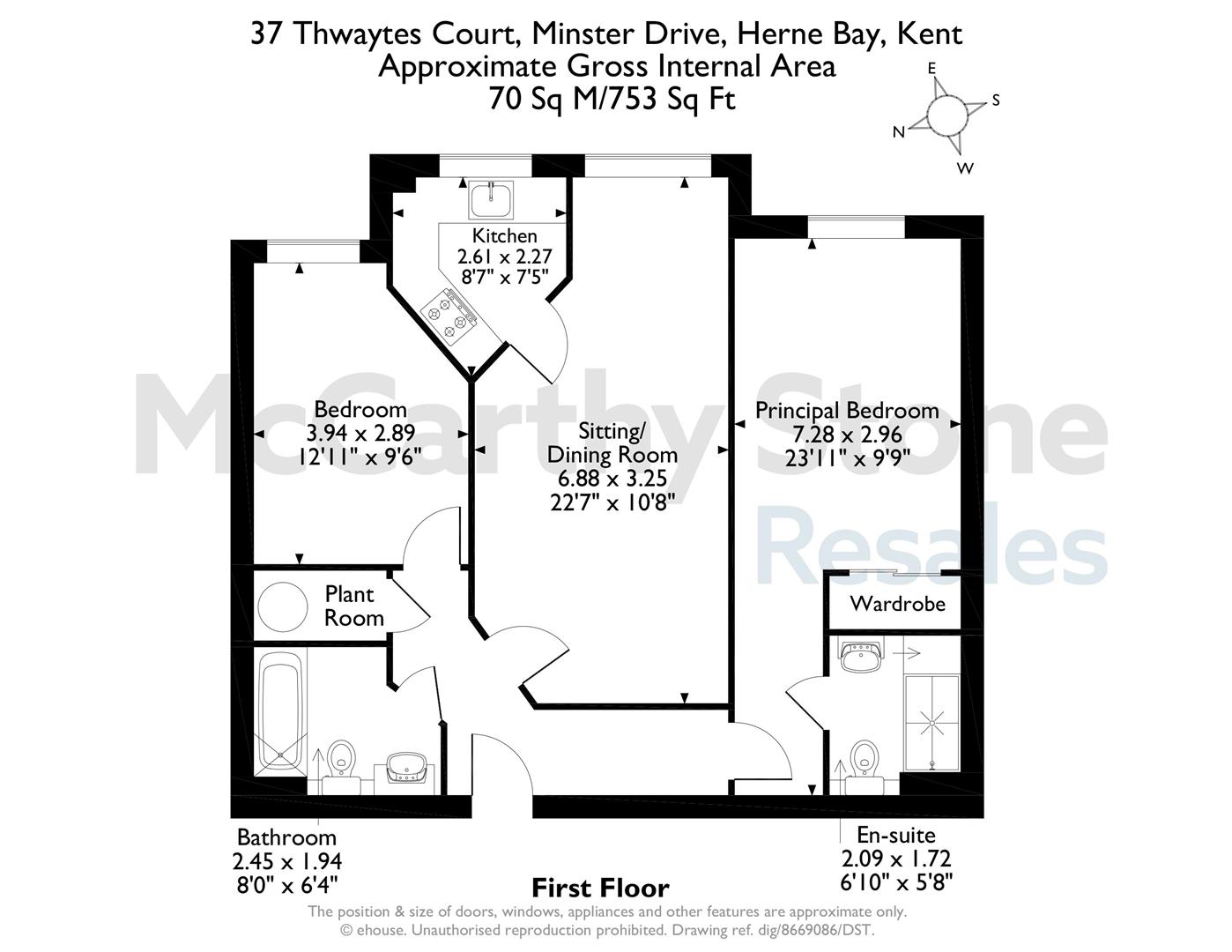 37 Thwaytes Court, Minster Drive, Herne Bay floorplan
