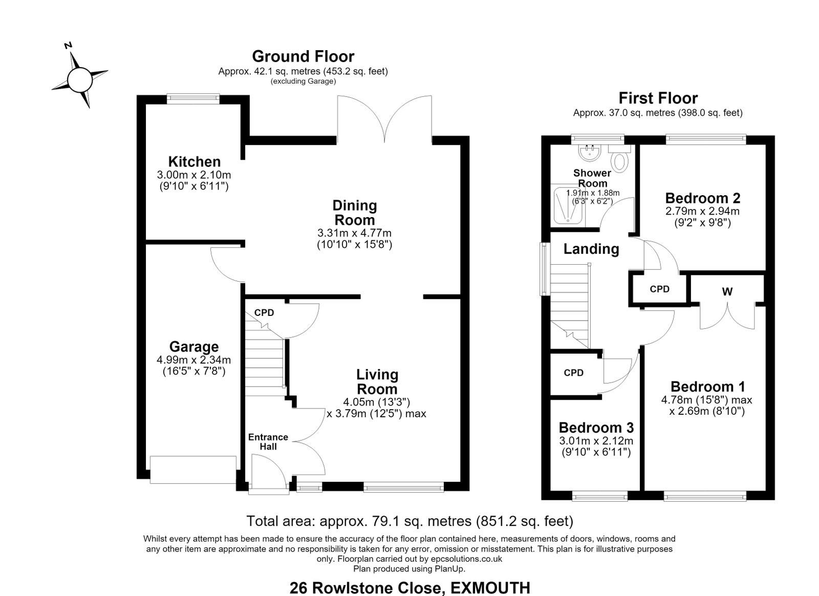 26, Rowlstone Close, Exmouth floorplan
