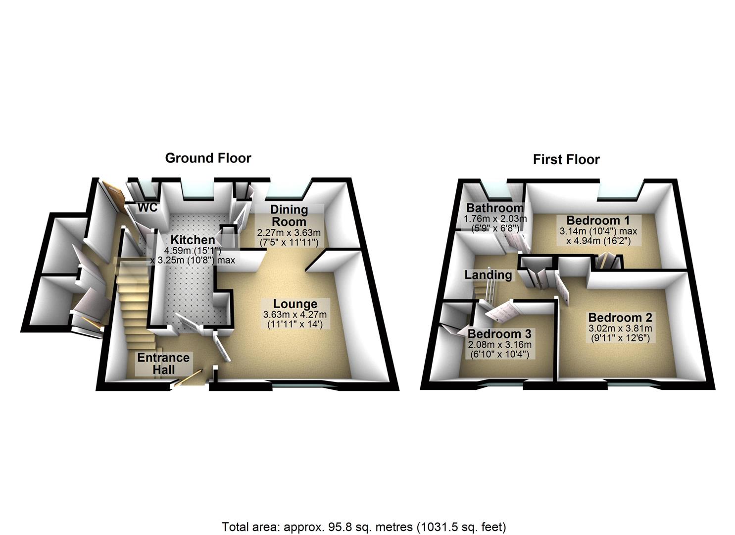 5, Highfield Place, Castleford floorplan