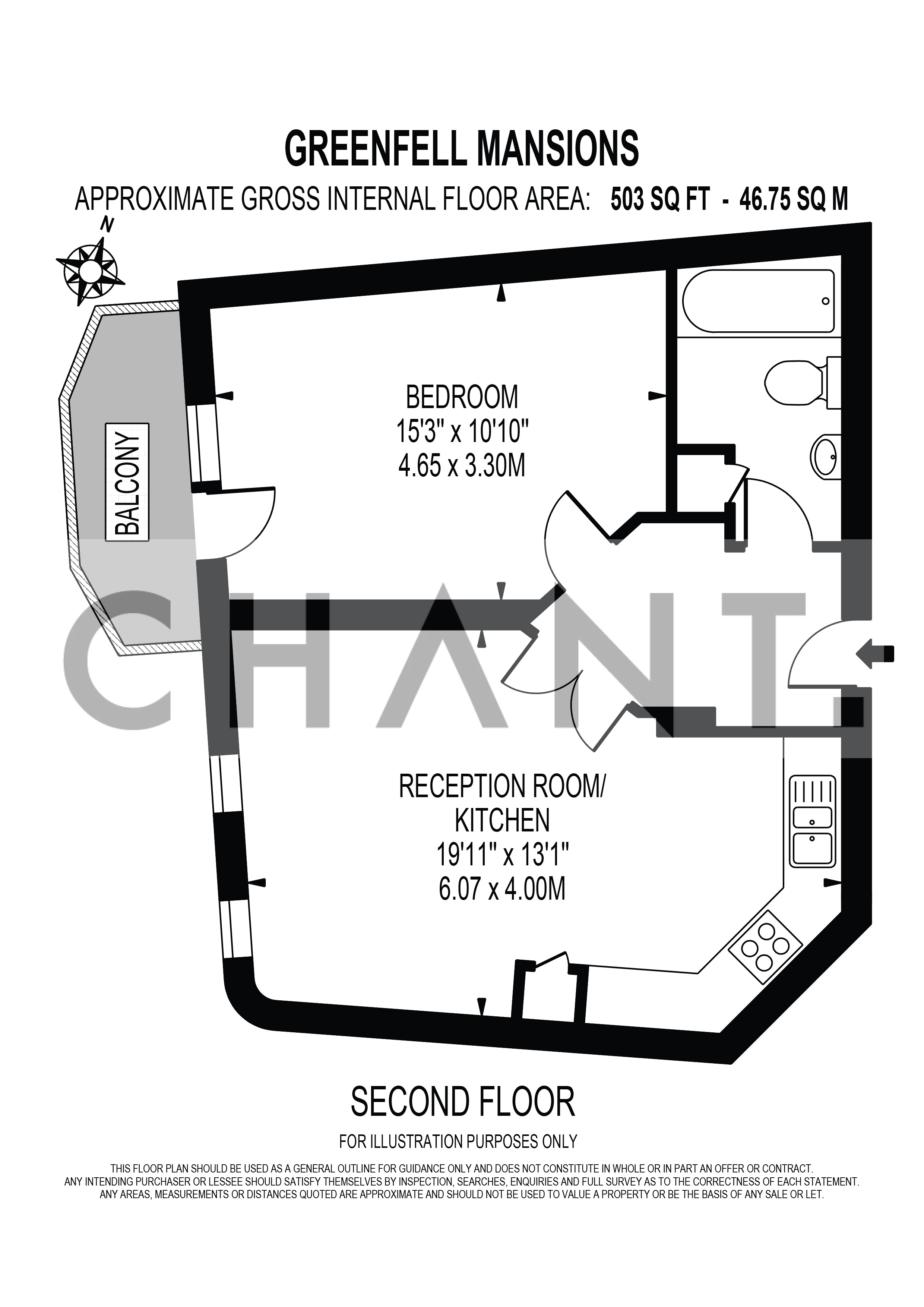 49,, Greenfell Mansions, Glaisher Street floorplan