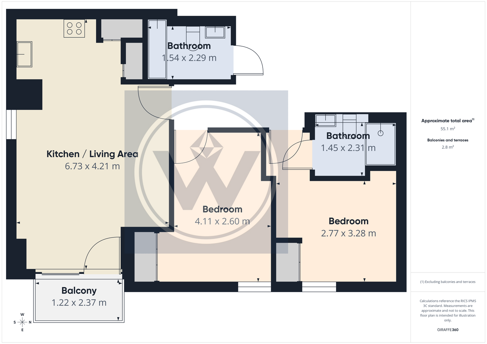 Navigation Building,Flat 805, Station Approach, Hayes floorplan