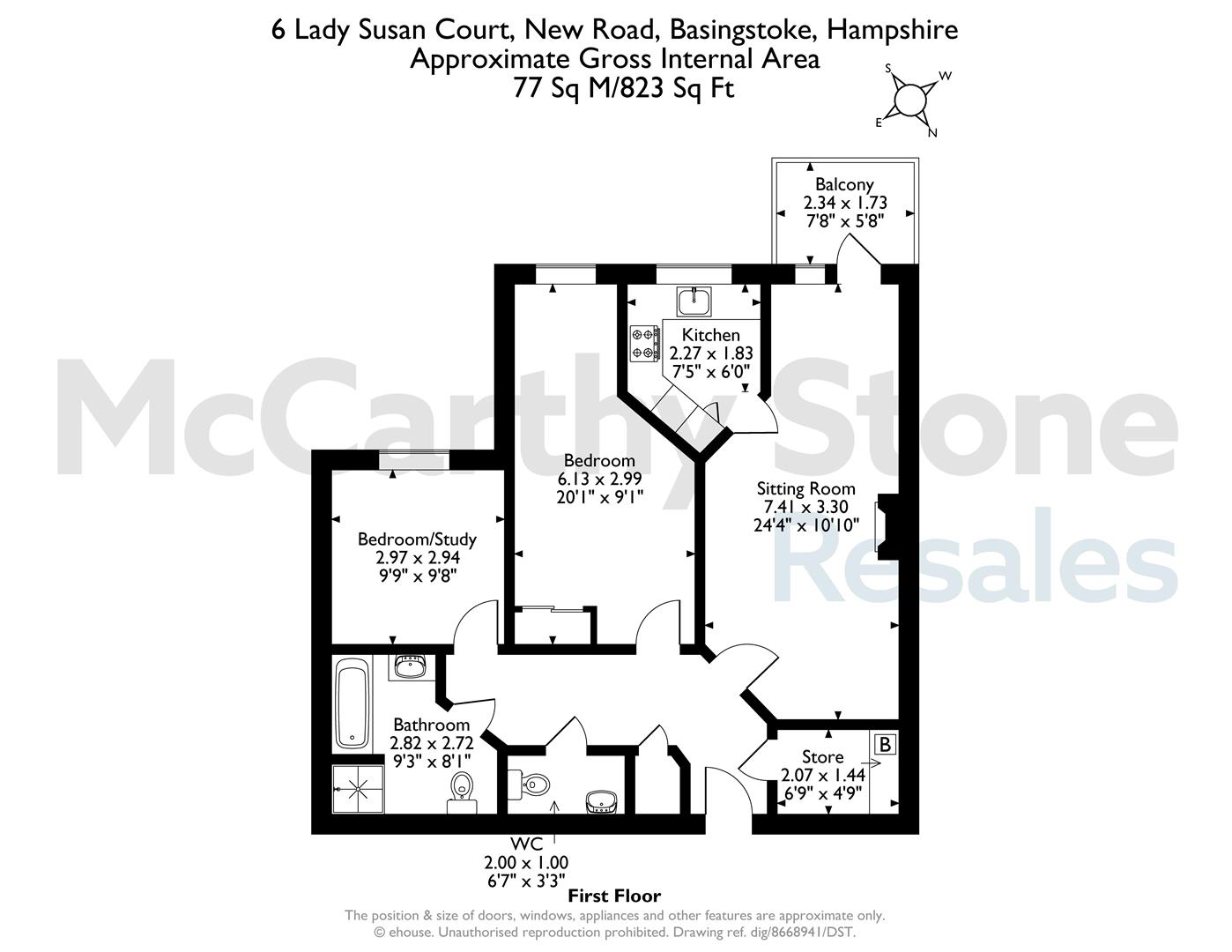 6 Lady Susan Court, New Road, Basingstoke floorplan