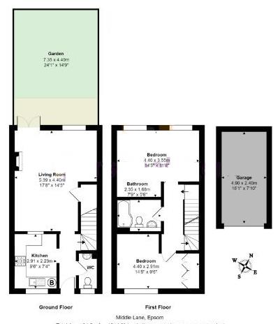 2 Bedrooms Terraced house for sale in Middle Lane, Epsom KT17
