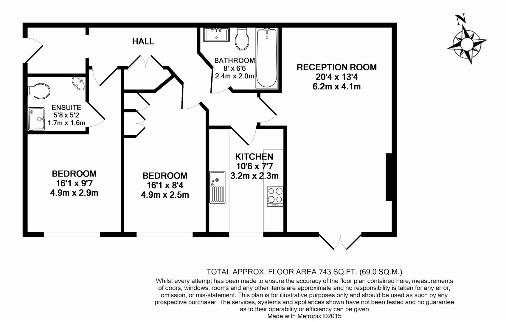 2 Bedrooms Flat to rent in Gillies Court, Winchmore Hill N21