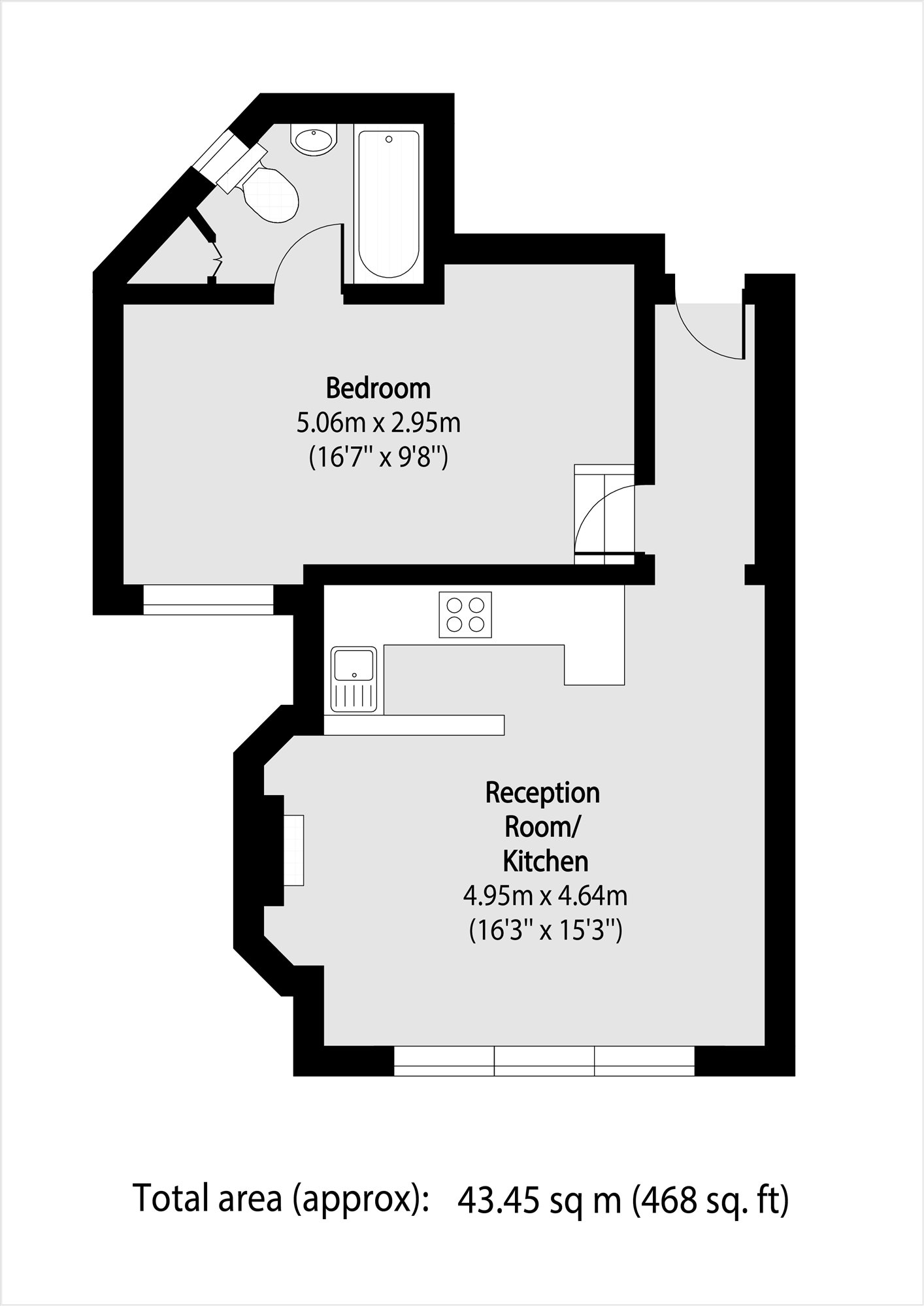 First Floor Rear Flat, 27D, Kings Avenue, London floorplan
