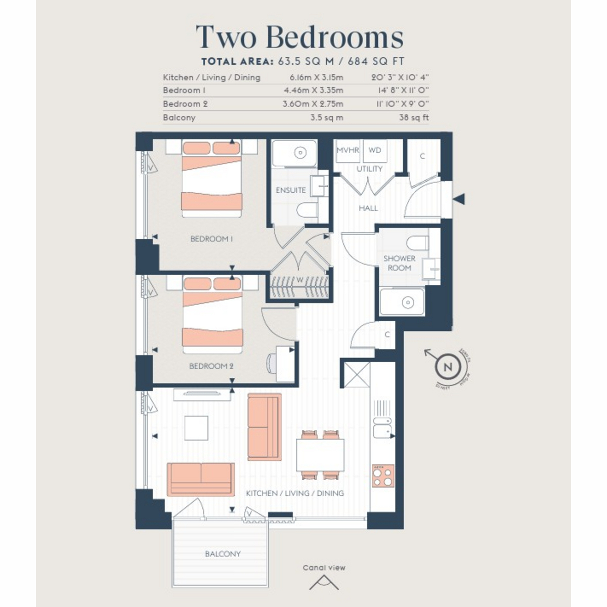 Flat 711 Ashted Wharf, 1, Belmont Row, Birmingham floorplan