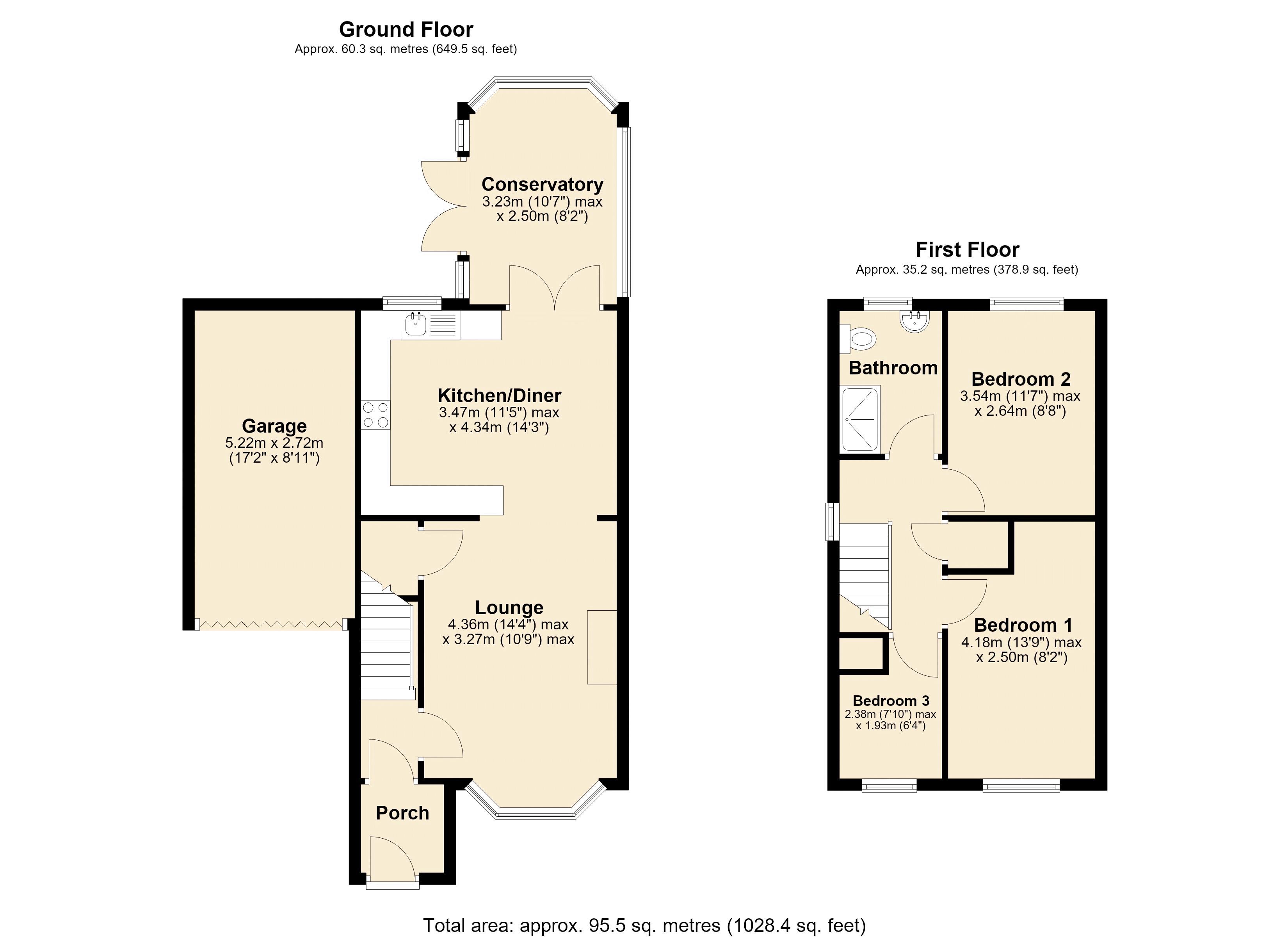 9, Cloverhill Drive, Ryton floorplan