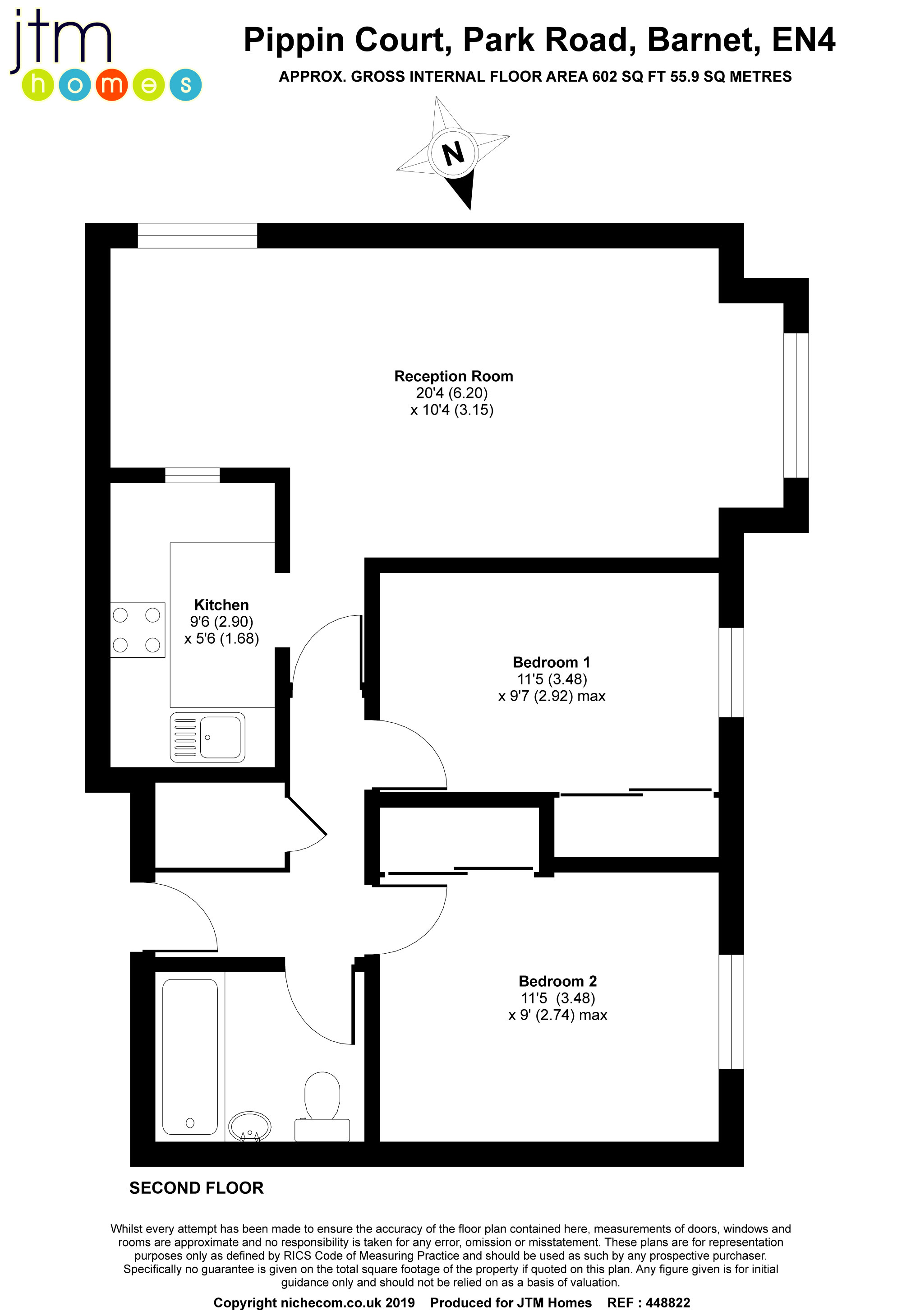 2 Bedrooms Flat to rent in Pippin Court, Park Road, Barnet, And Parking Space 72 EN4