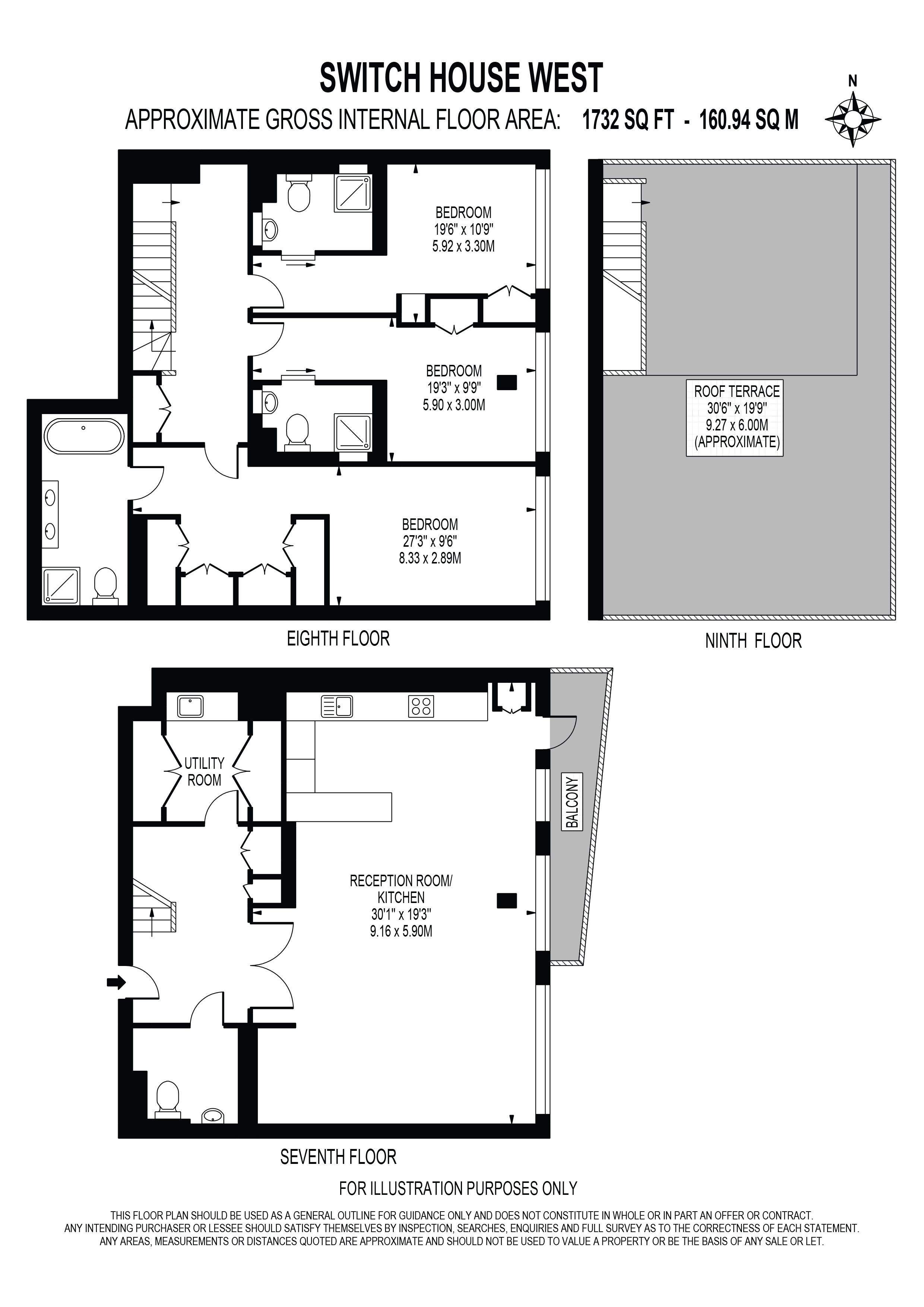 Apartment 84 Switch House West Battersea Power Station, Circus Road West, London floorplan