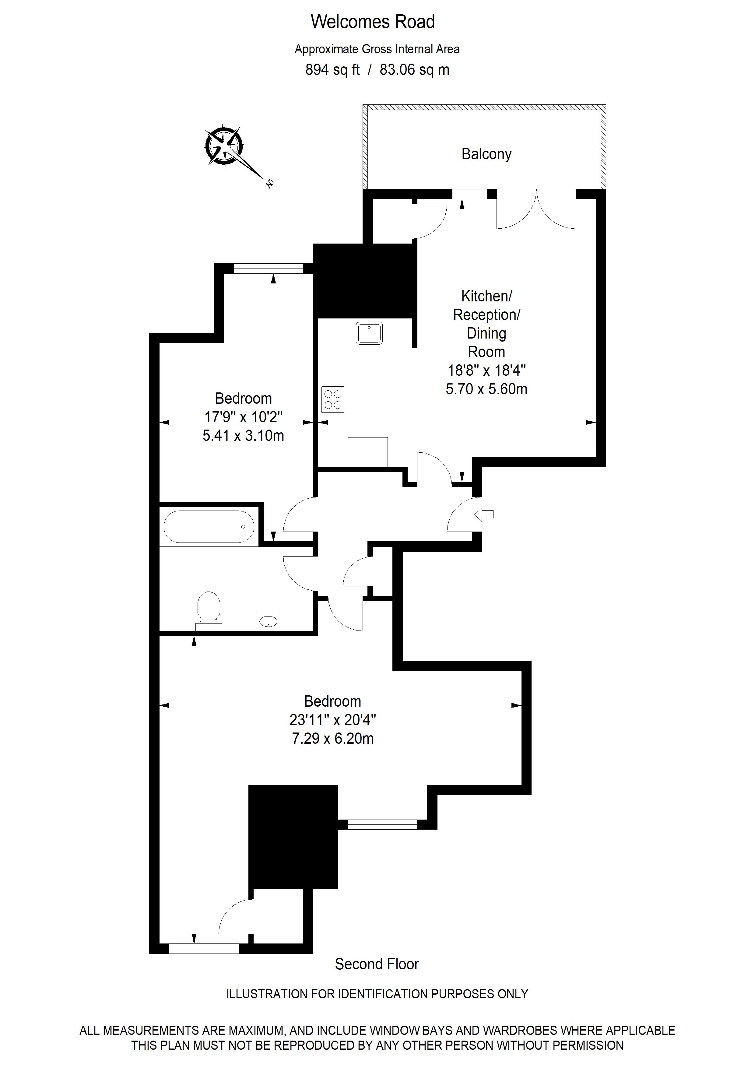 Flat 5 Aubrey Villas, 50 Welcomes Road, Kenley floorplan