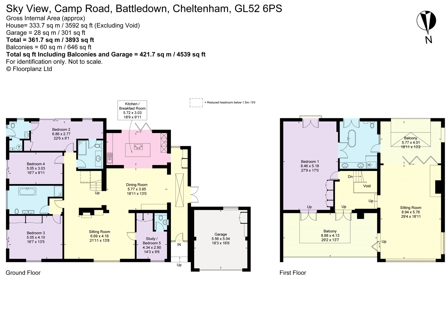 5 Bedrooms Detached house for sale in Camp Road, Battledown, Cheltenham, Gloucestershire GL52