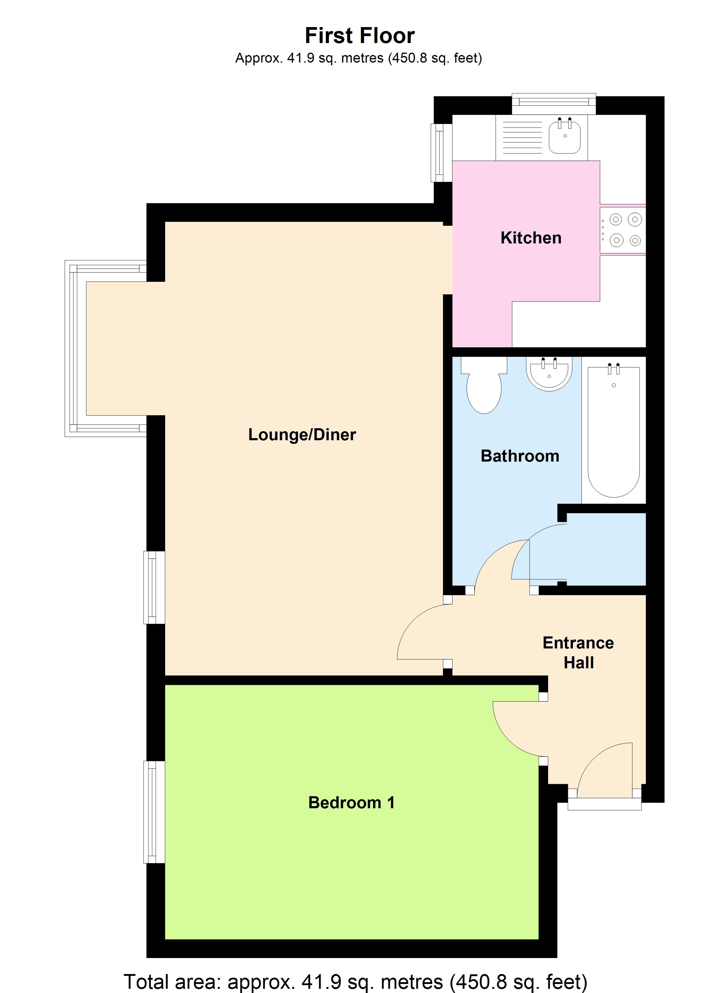 1 Bedrooms Flat to rent in Redwood Grove, Bedford MK42