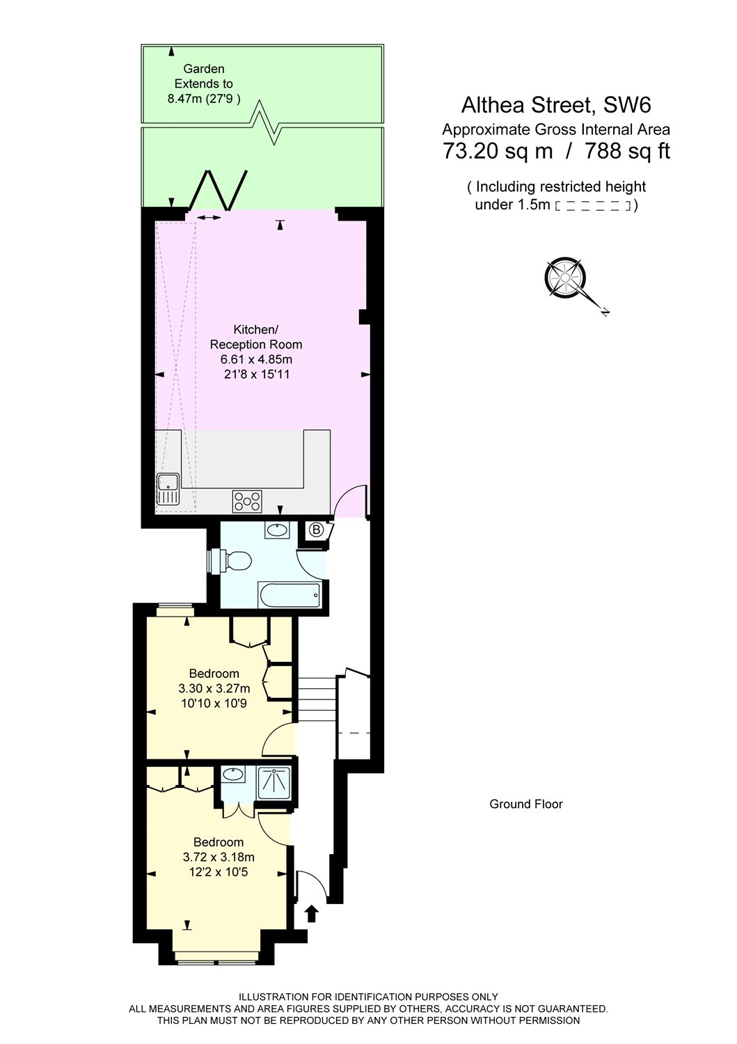 2 Bedrooms Flat to rent in Althea Street, London, London SW6