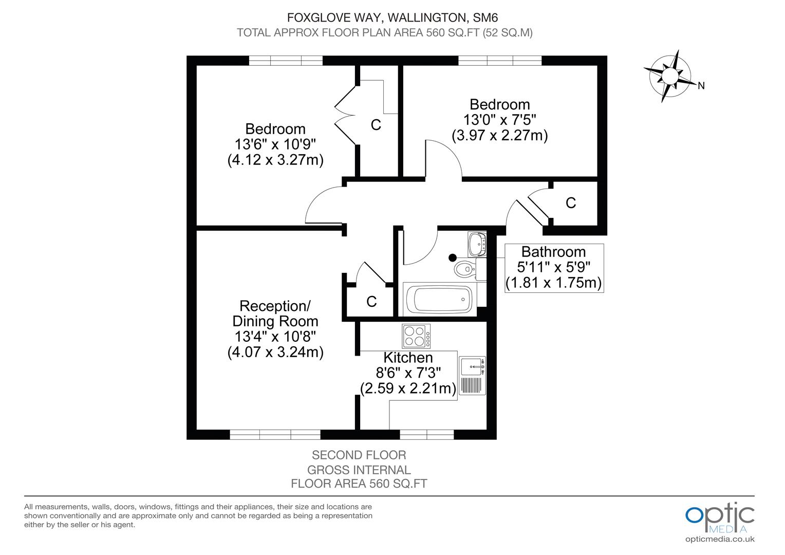 Flat 7, 8, Foxglove Way, Wallington floorplan