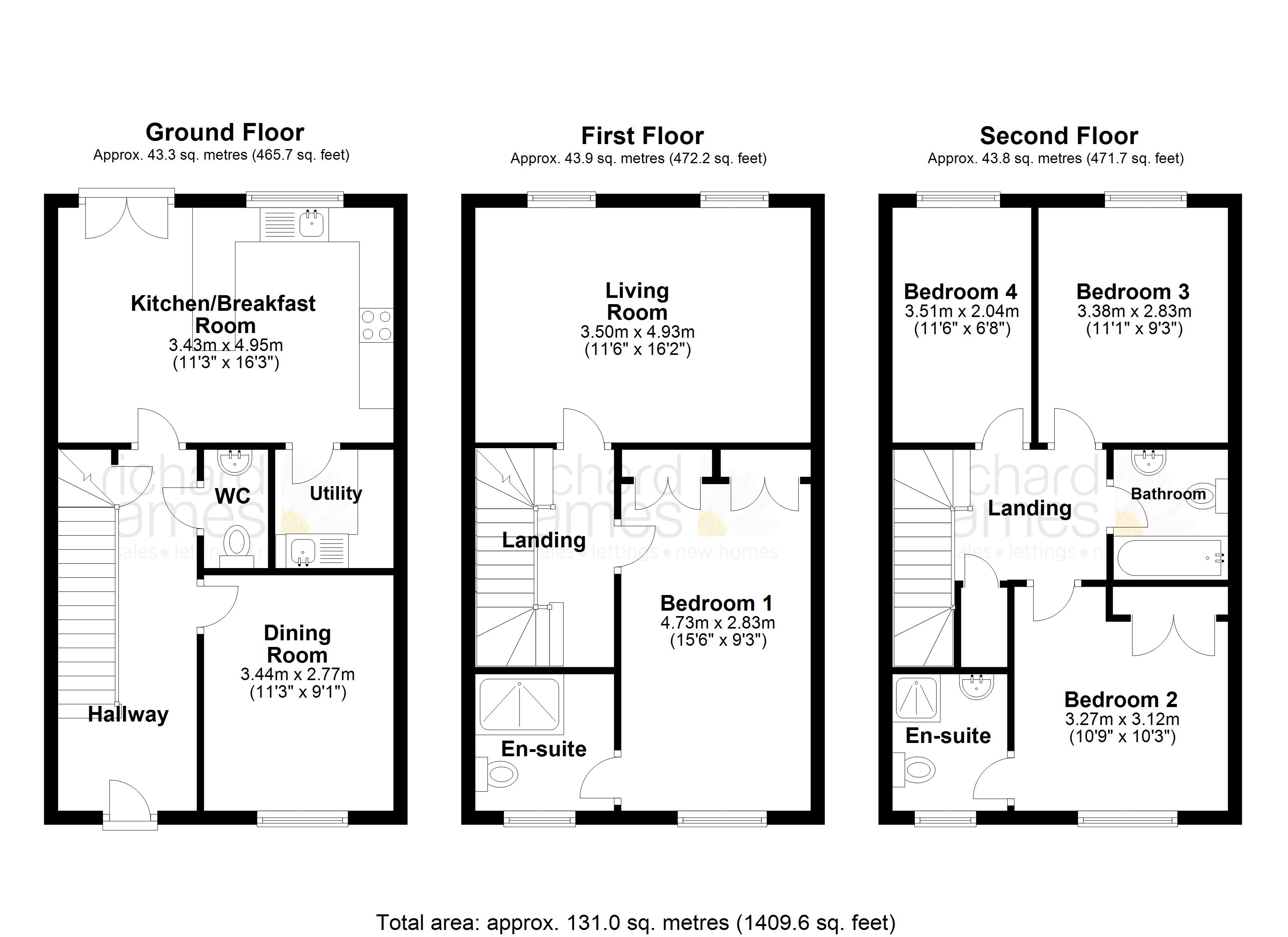 4 Bedrooms Terraced house for sale in Elgar Close, Swindon, Wiltshire SN25