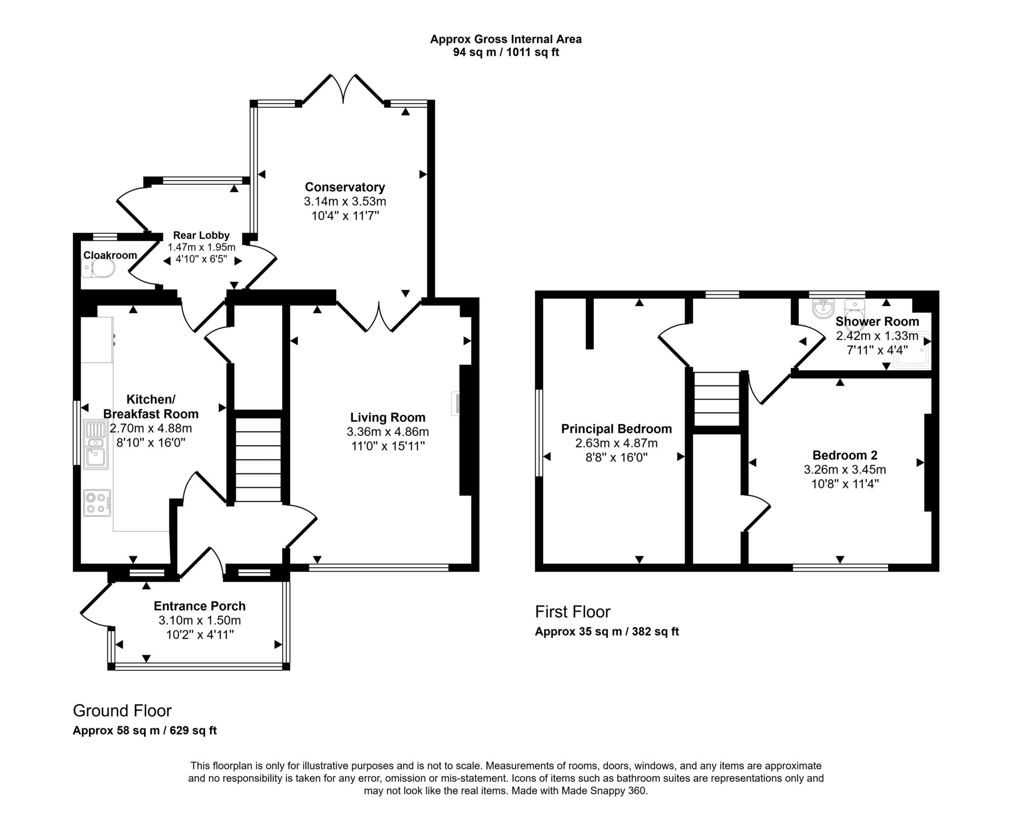3 Kinsham Close, Cheltenham Road, Tewkesbury floorplan