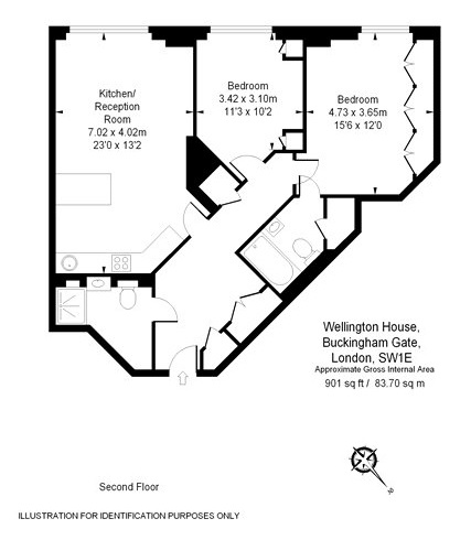 2 Bedrooms Flat to rent in Wellington House, Buckingham Gate, Victoria, St James Park SW1E