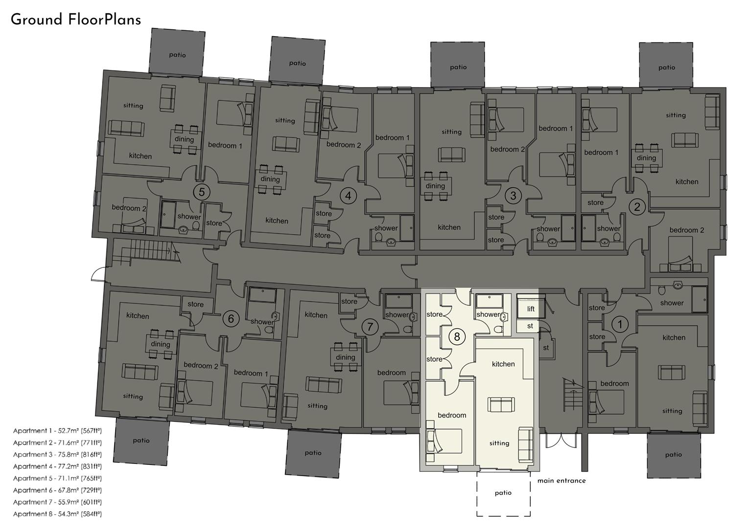 Sandringham Manor, Apartment 8, The Grange, Mansfield floorplan