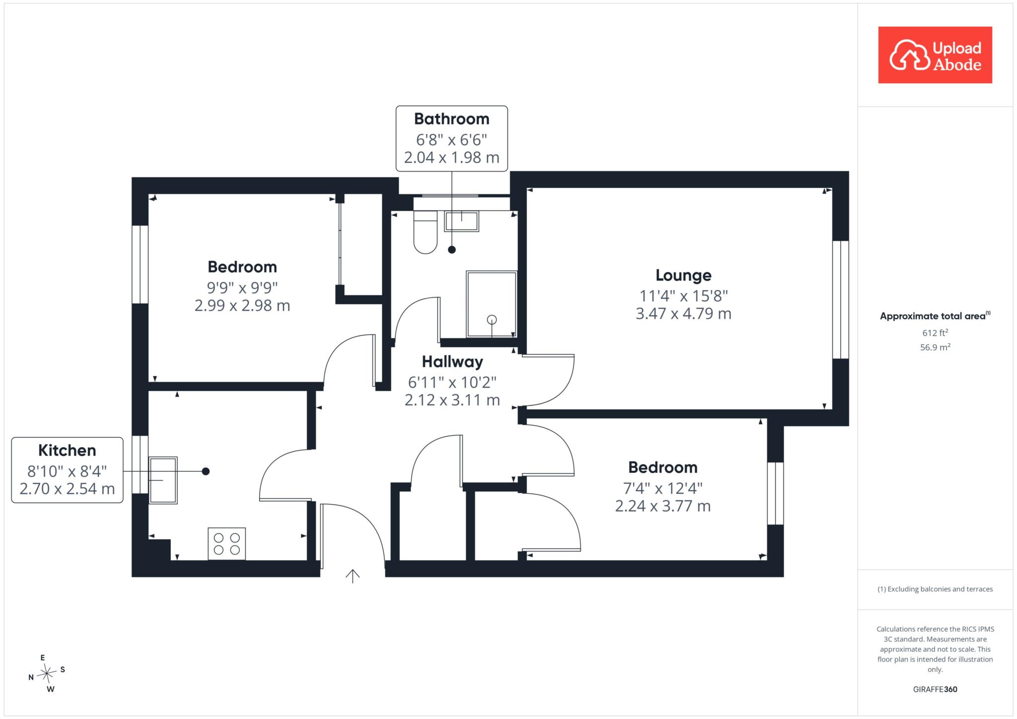 Flat C, Merry Street, Motherwell floorplan