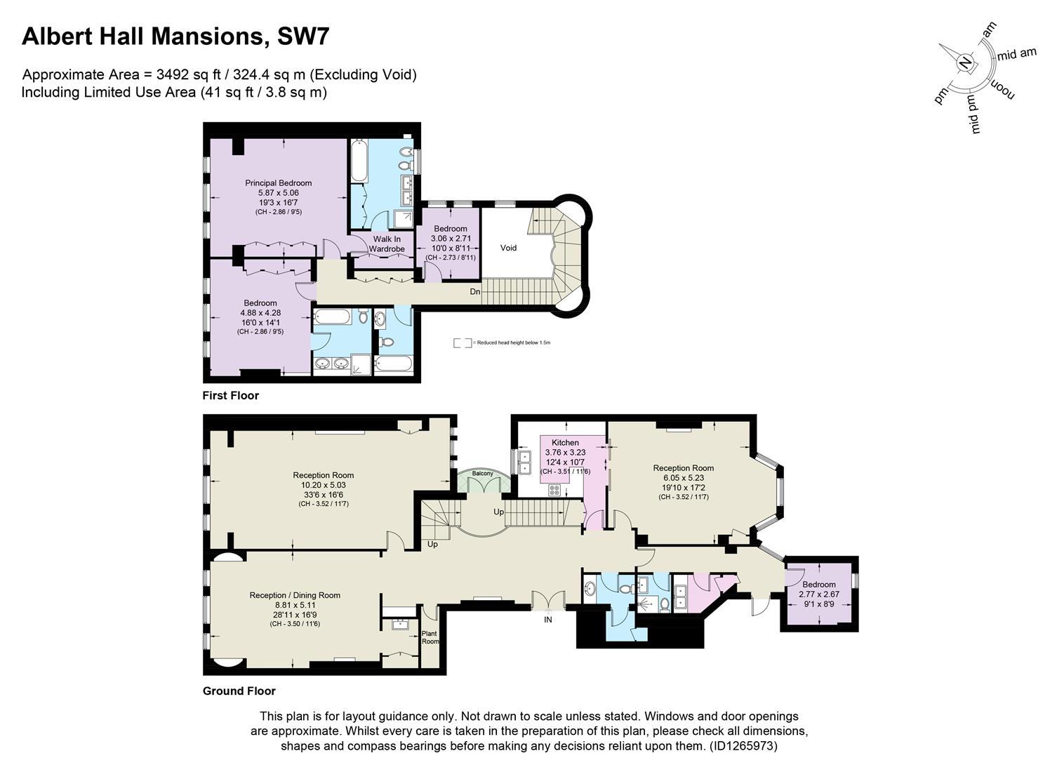 Flat 22, Albert Hall Mansions, Kensington Gore, London floorplan