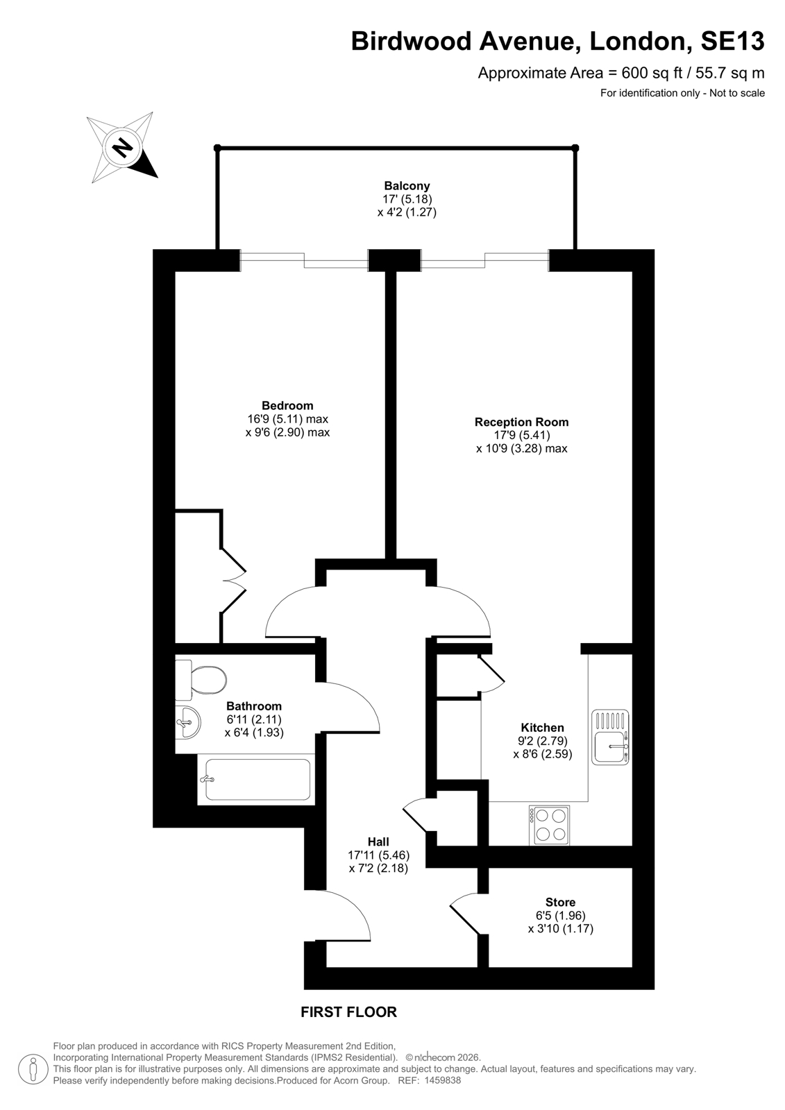 Flat 26 Cherrywood Lodge,, Birdwood Avenue, London floorplan