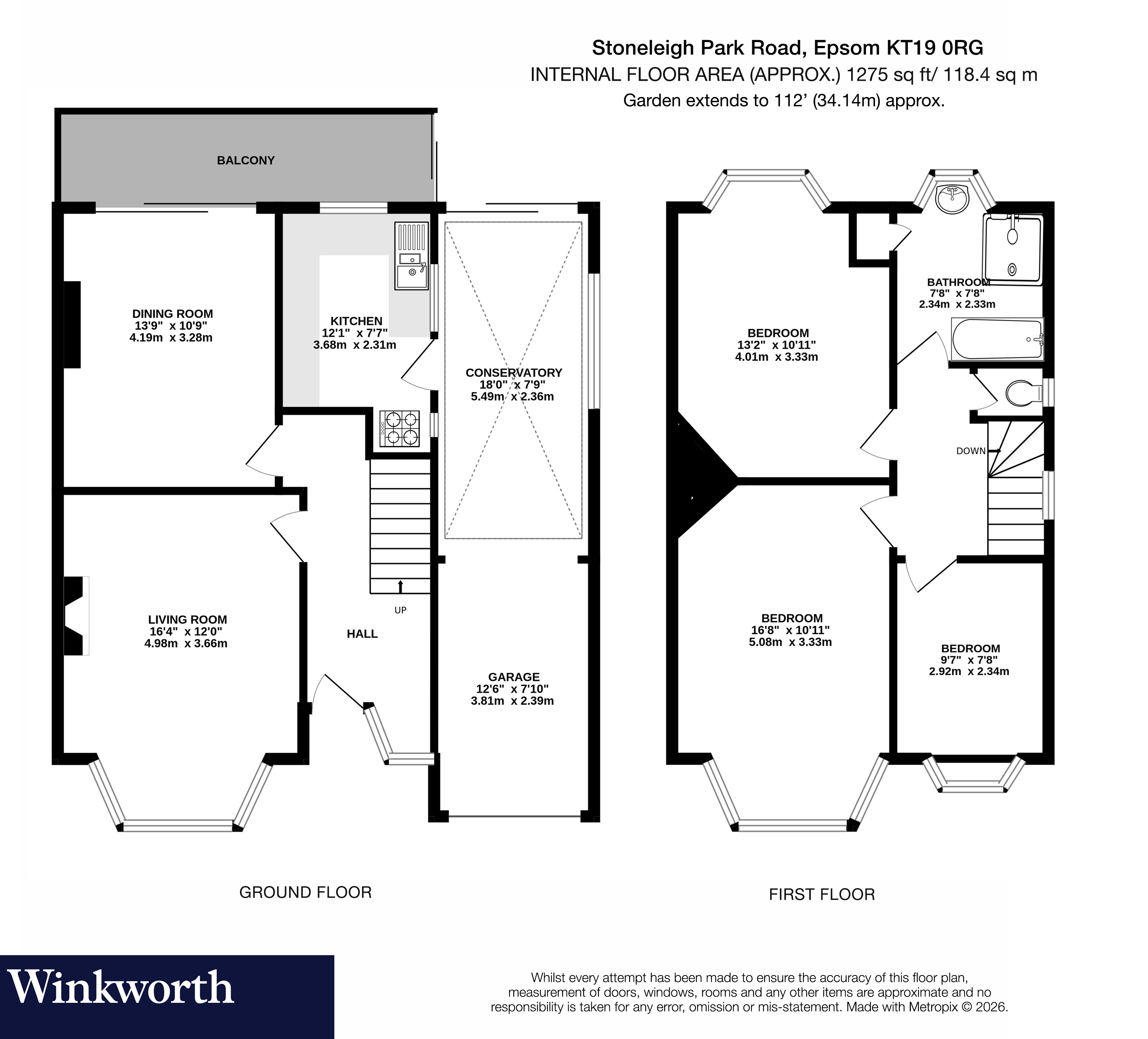 Stoneleigh Park Road, Epsom floorplan