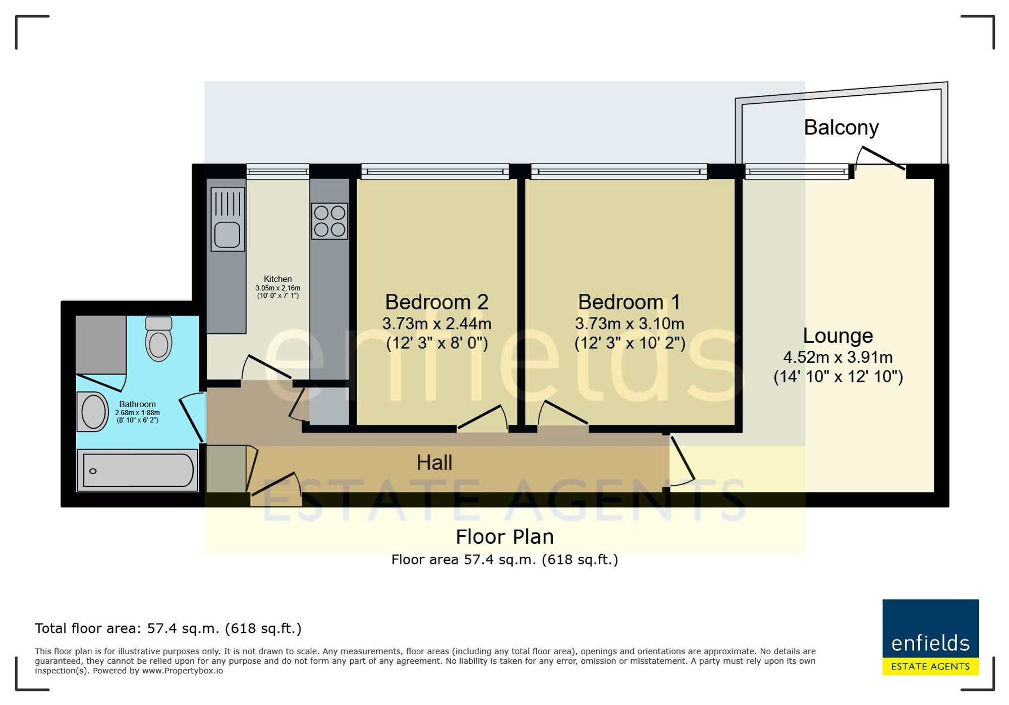Flat E3, Elizabeth Court Grove Road, Bournemouth floorplan