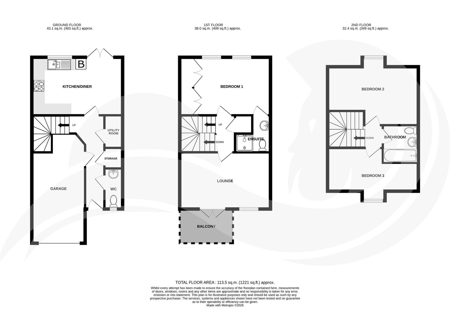 24, Finch Close, Faversham floorplan