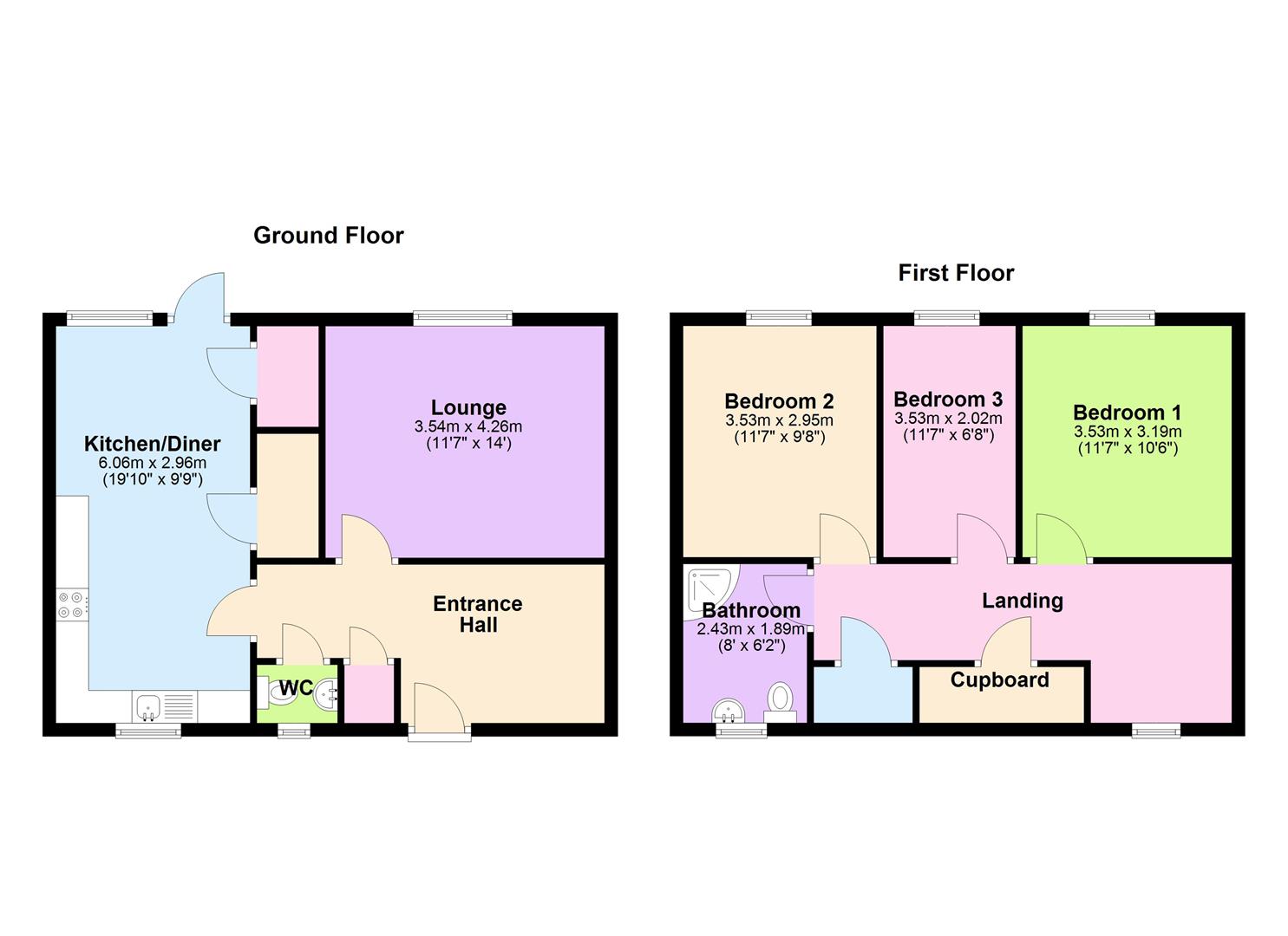 91, The Dell, Peterborough floorplan