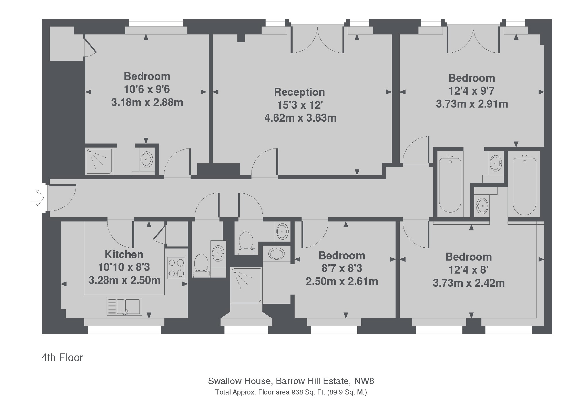 Flat 31, Swallow House, Barrow Hill Estate, London floorplan