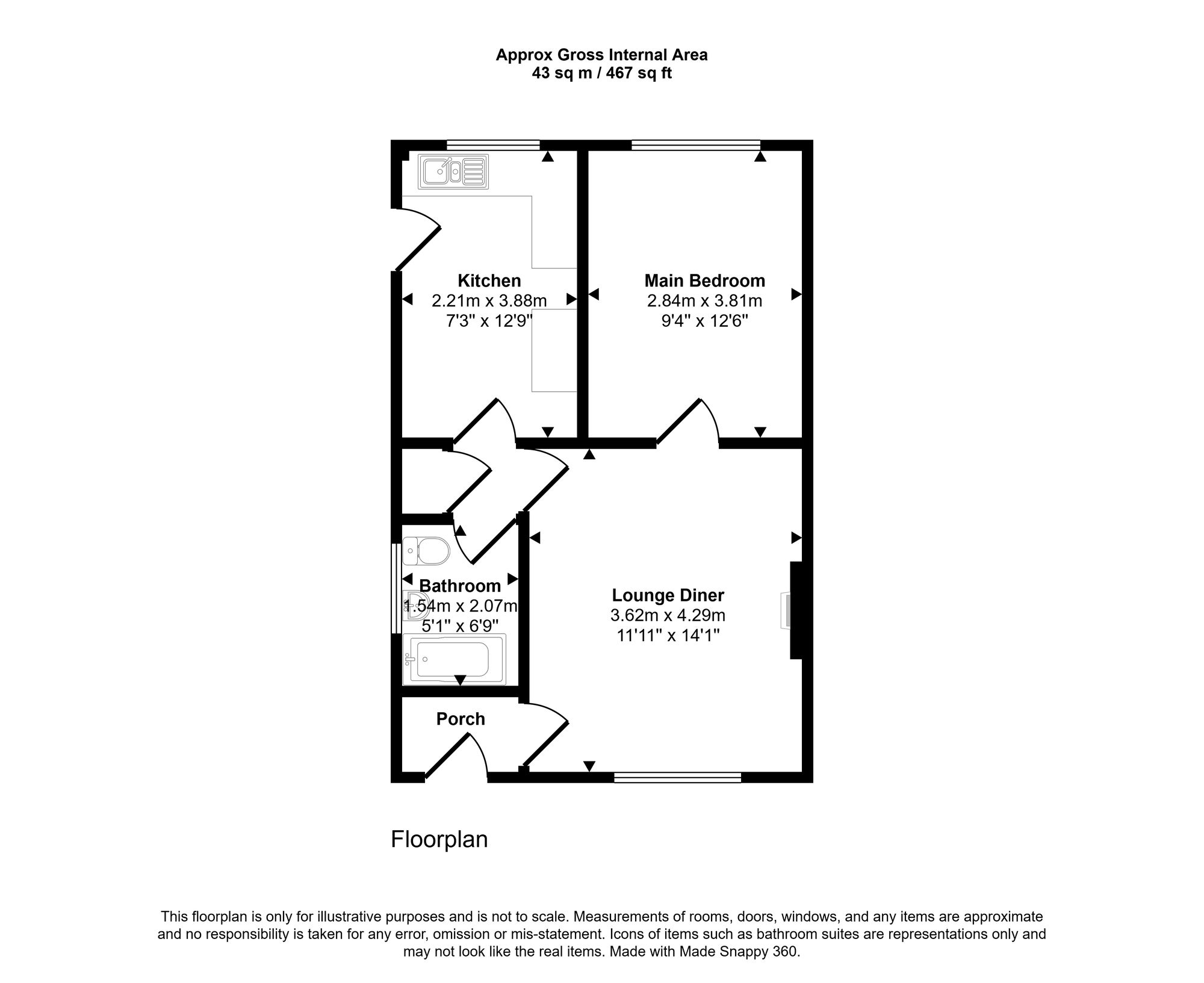 1b Stanley Street, Wigan floorplan
