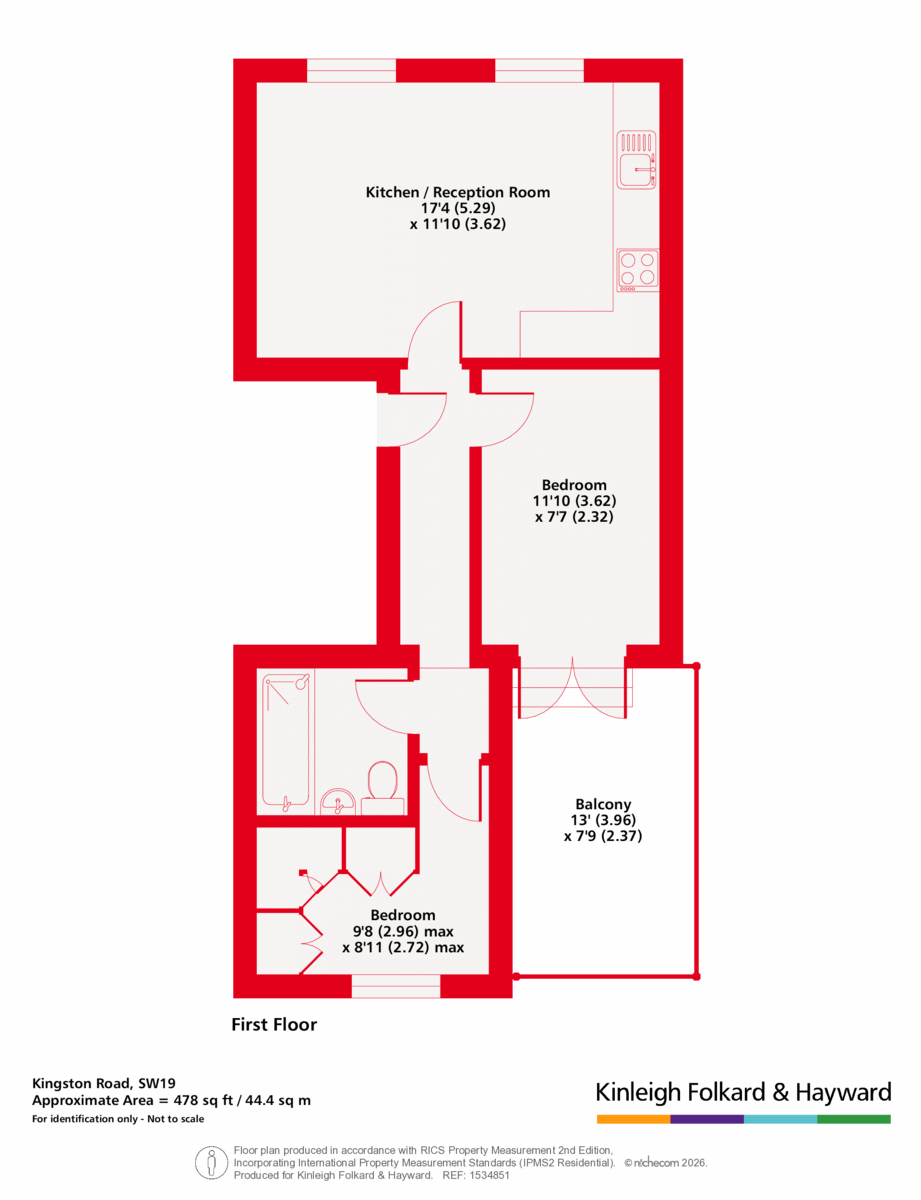 Flat 1, 185A,, Kingston Road, London floorplan