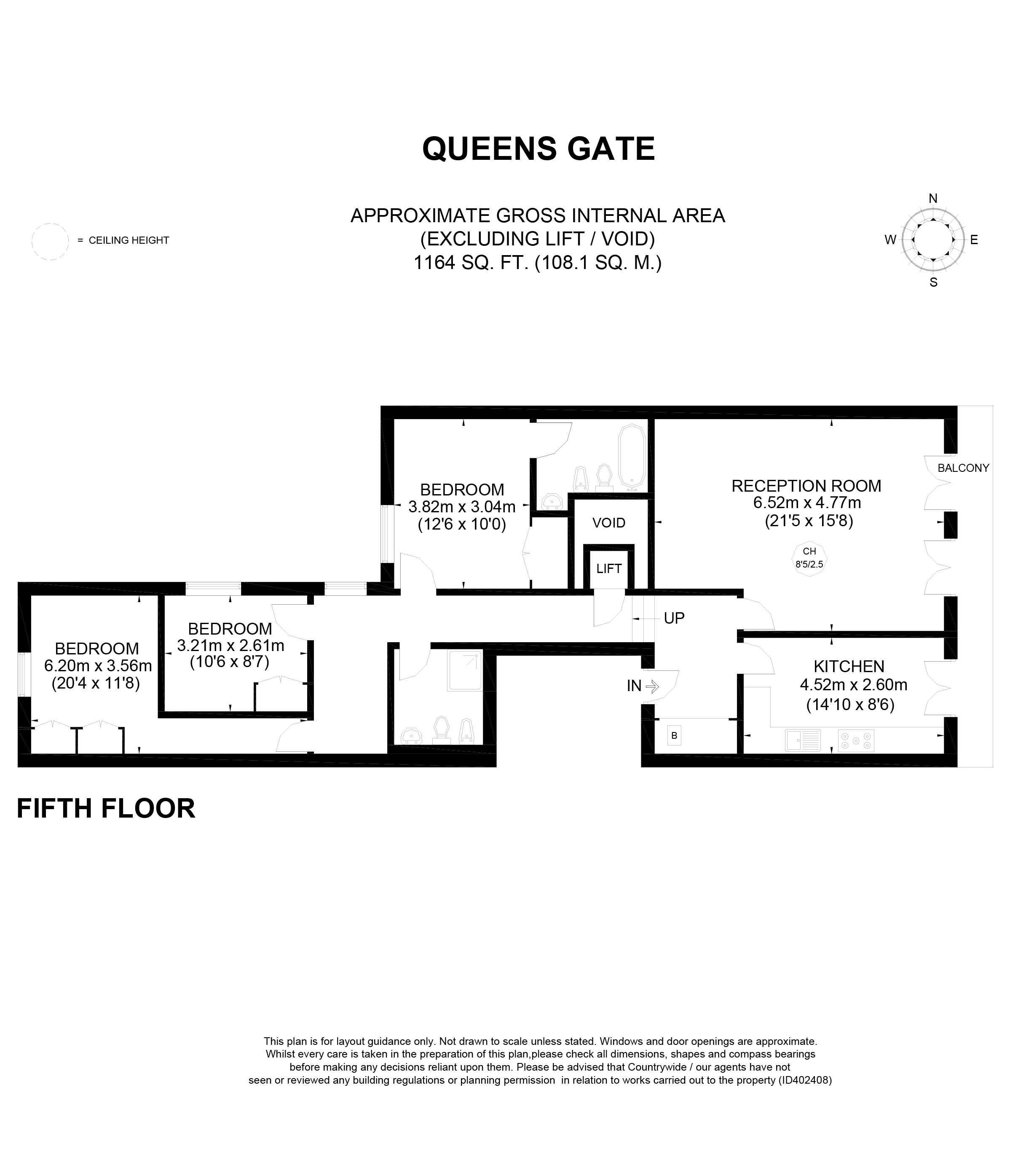 3 Bedrooms Flat to rent in Queen's Gate, South Kensington SW7