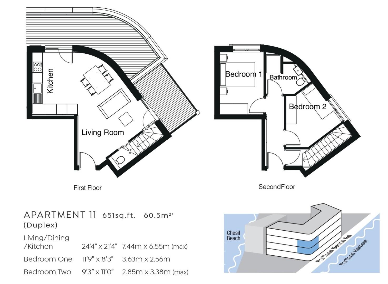 Apartment 11, No 1 Chesil Beach, Ferrymans Way, Weymouth floorplan