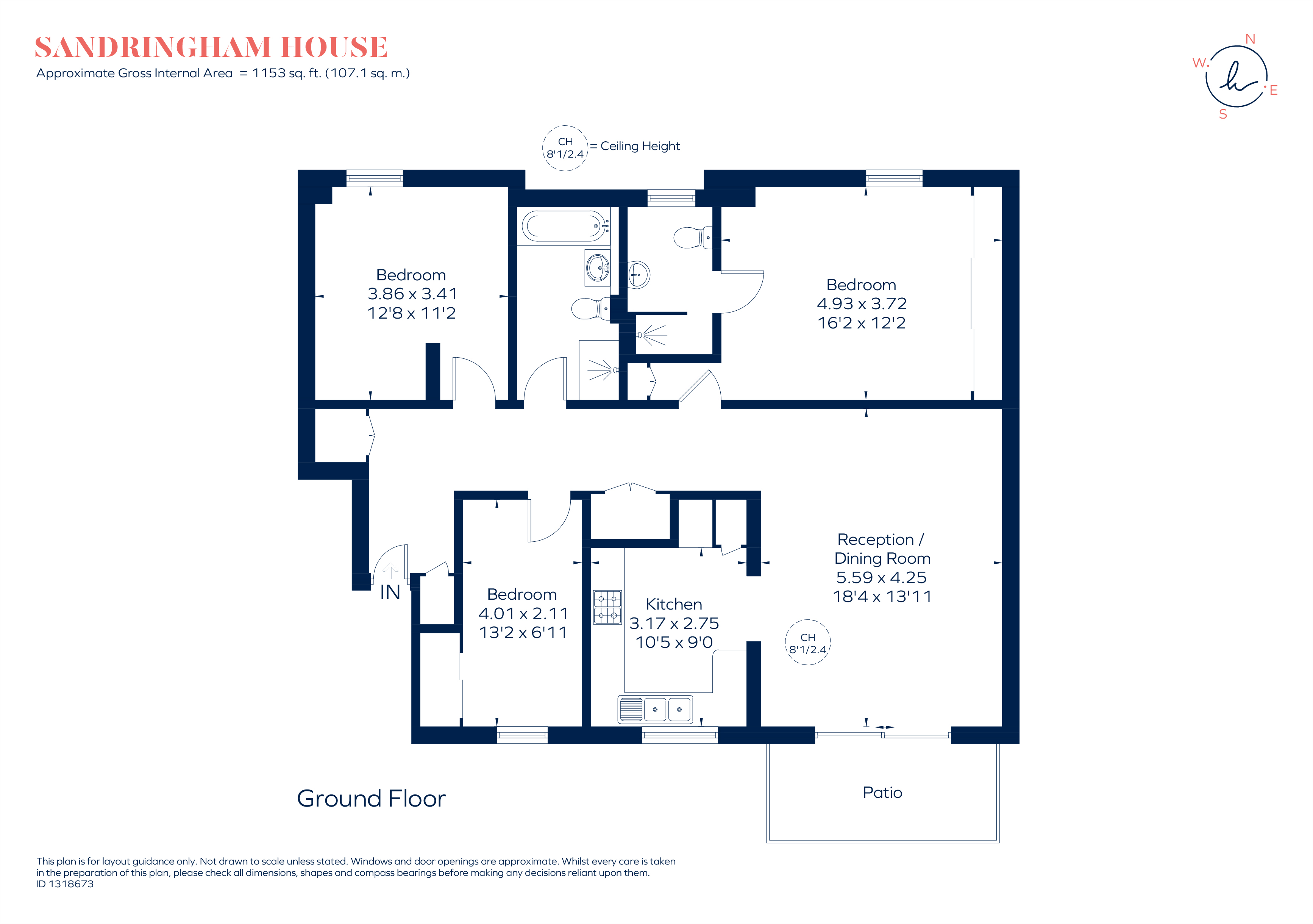 2 Sandringham House, Courtlands, Richmond floorplan