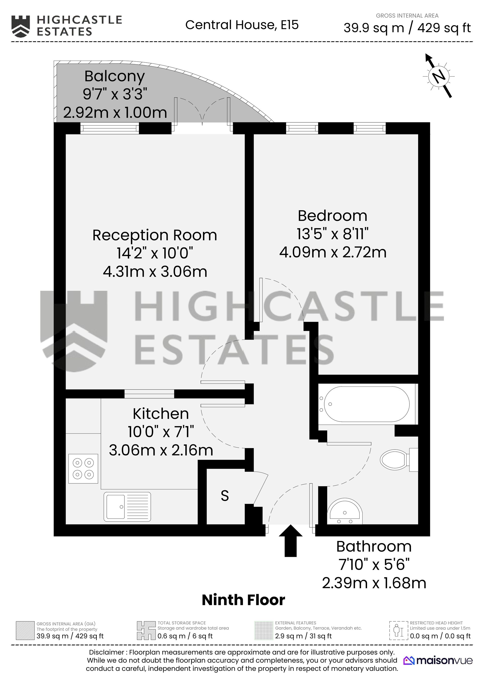 Flat 183, Central House 32-66 High Street, London floorplan