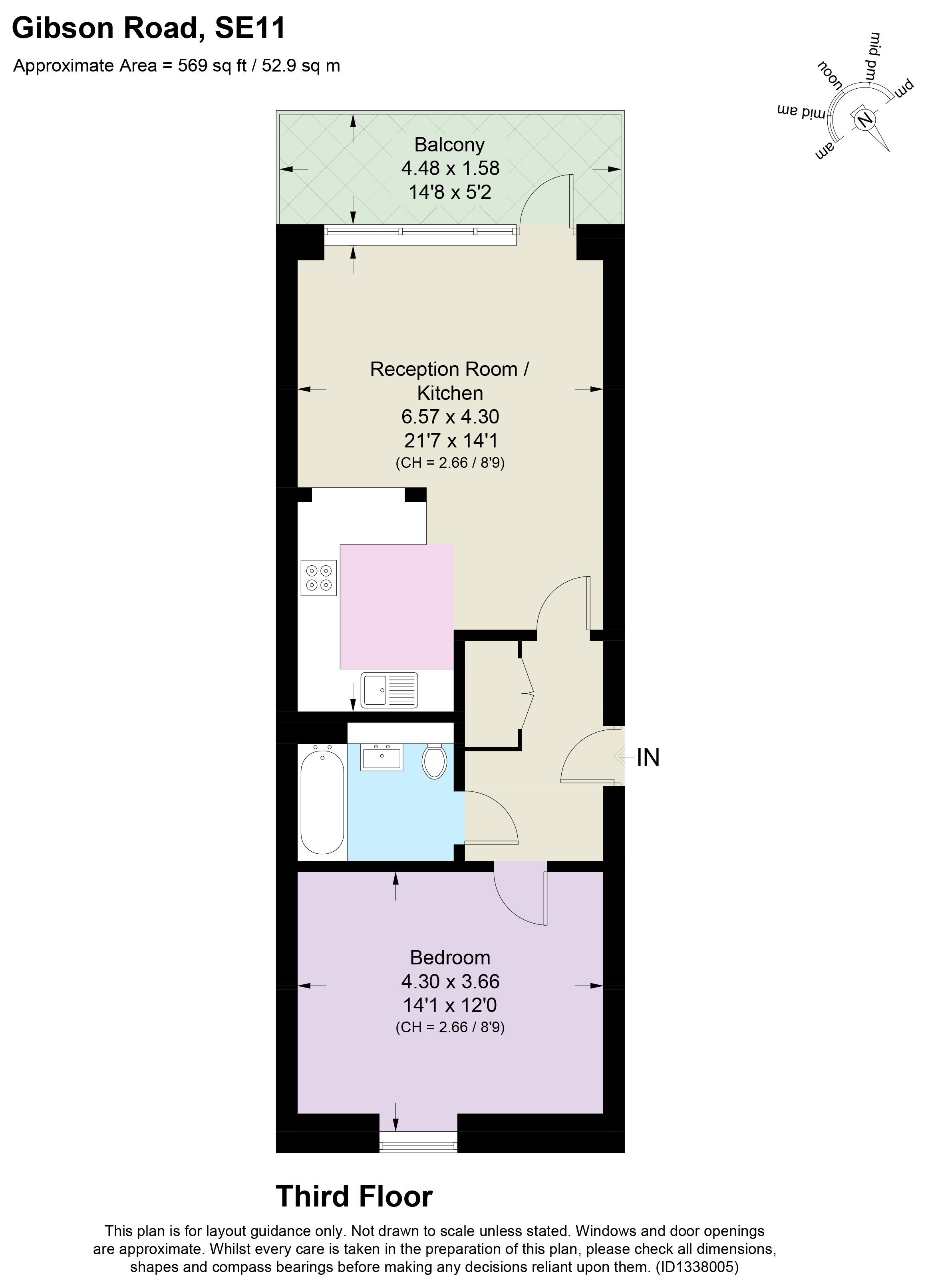 Apartment 306, 1D,, Gibson Road, London floorplan