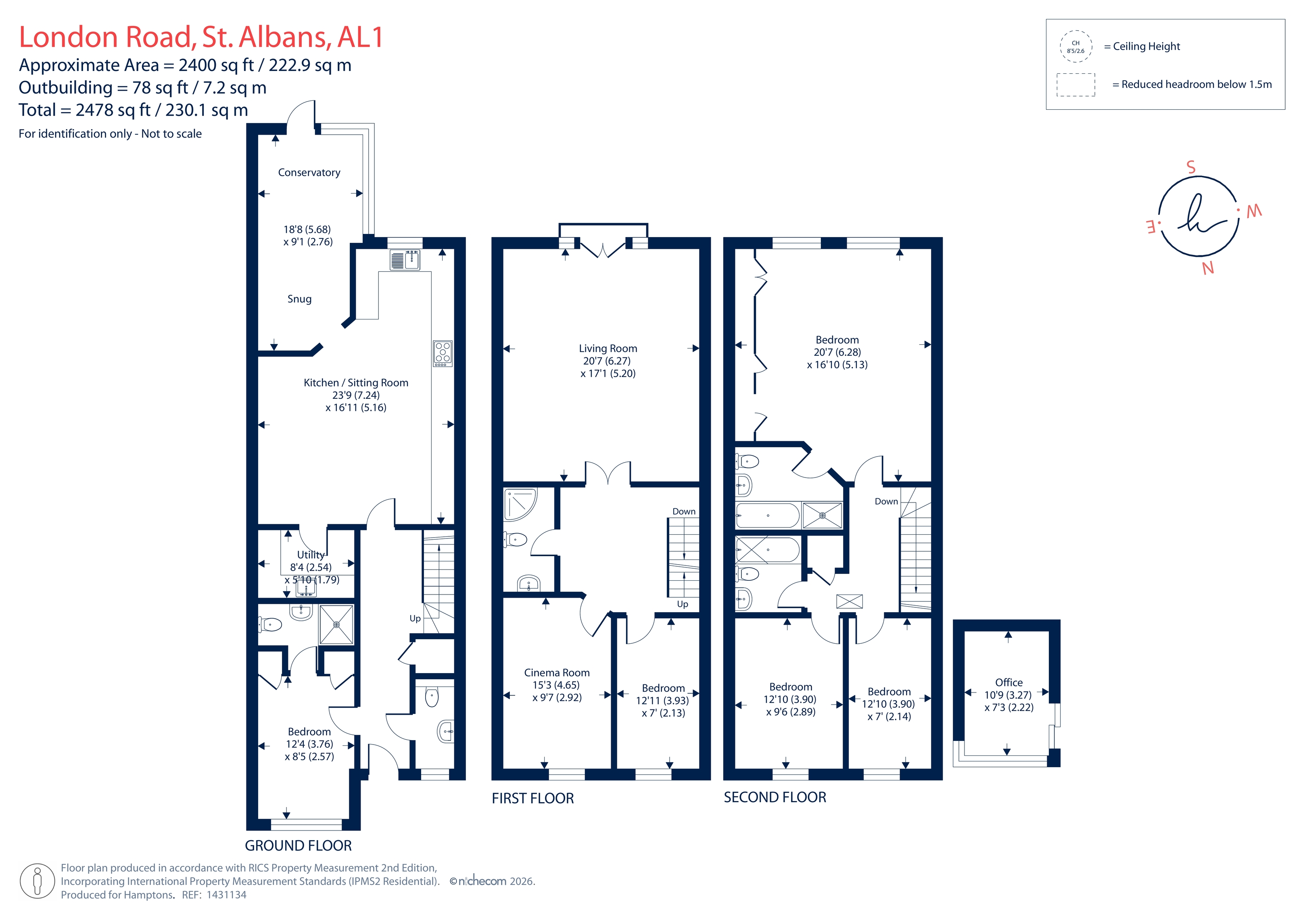 3, Cadogan Place, London Road, St. Albans floorplan