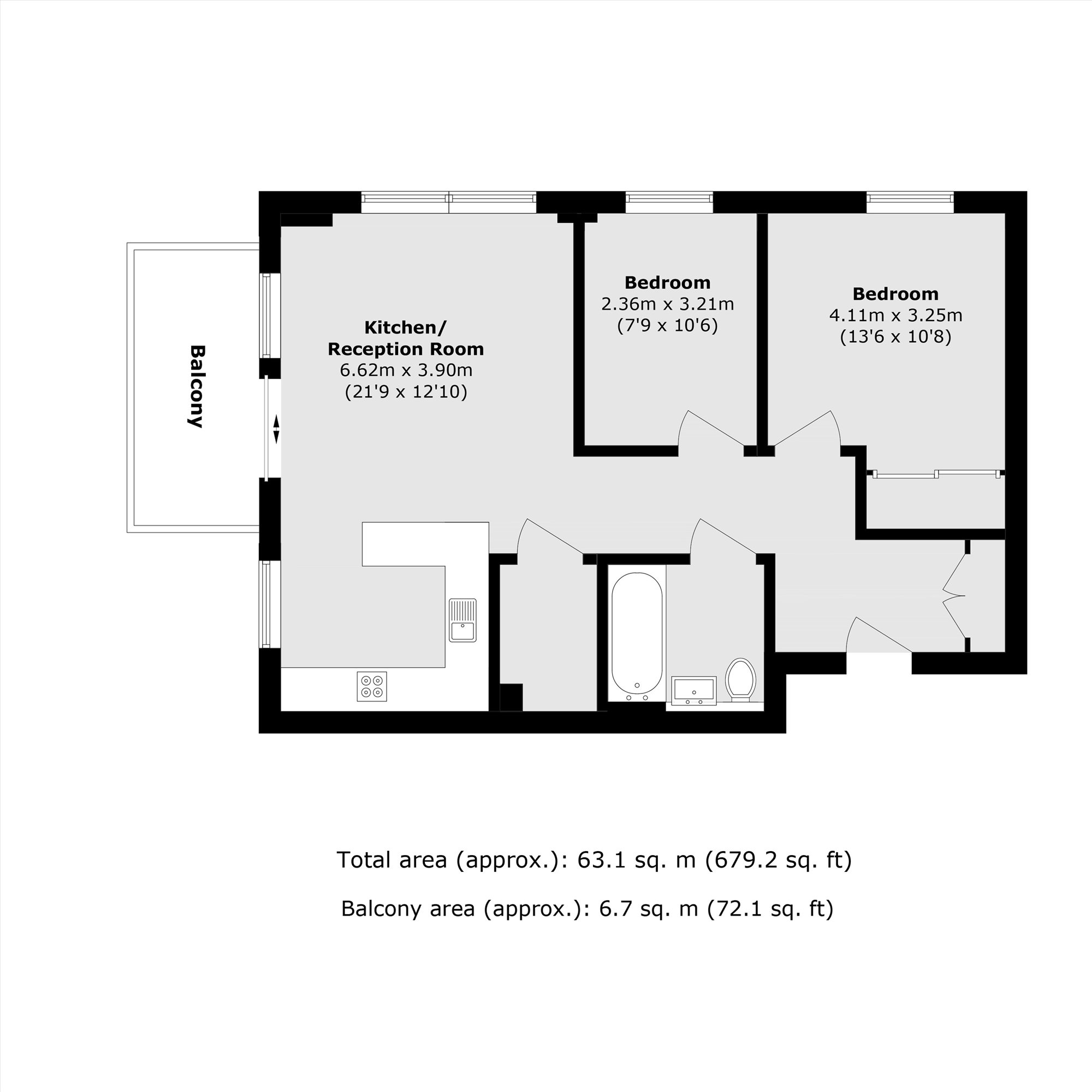 Flat 49 Holborough House, 32, Lismore Boulevard, London floorplan