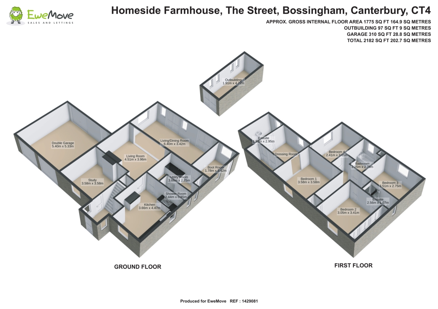 Homeside Farmhouse, The Street, Canterbury floorplan