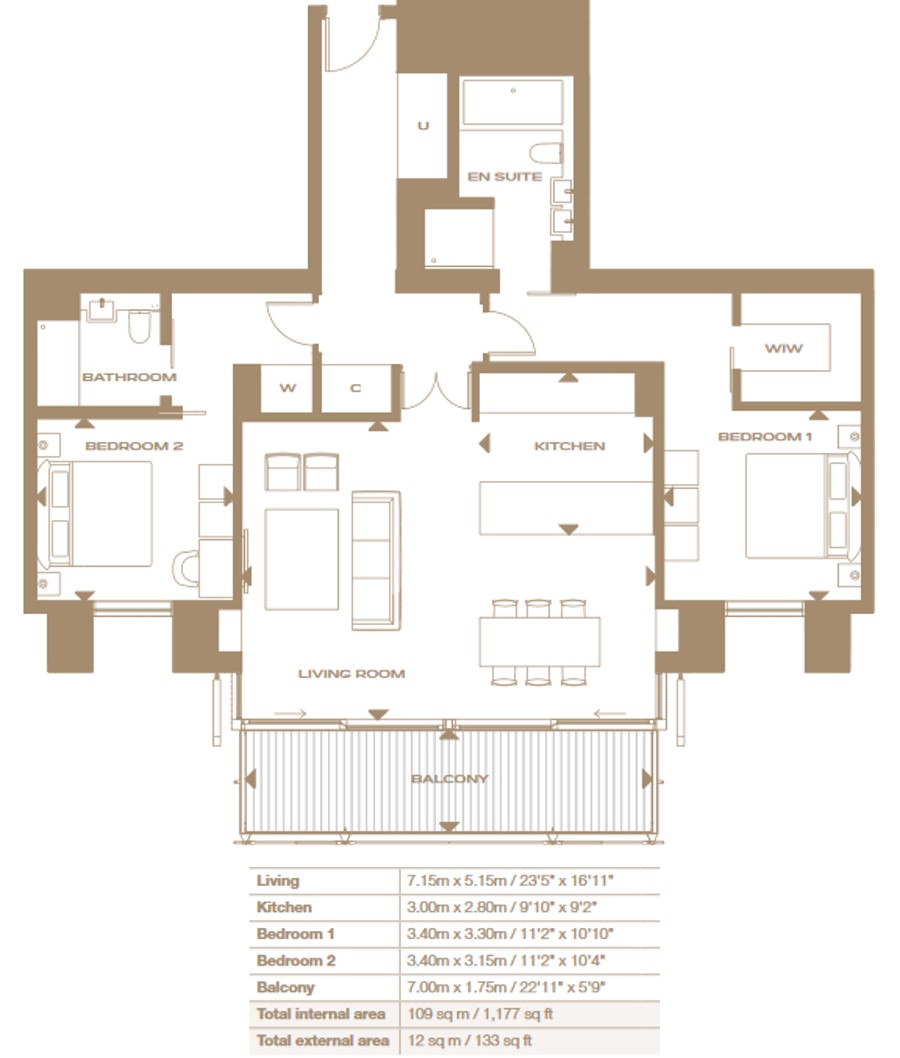 2 Bedrooms Flat for sale in Merano Residences, 30 Albert Embankment, London SE1